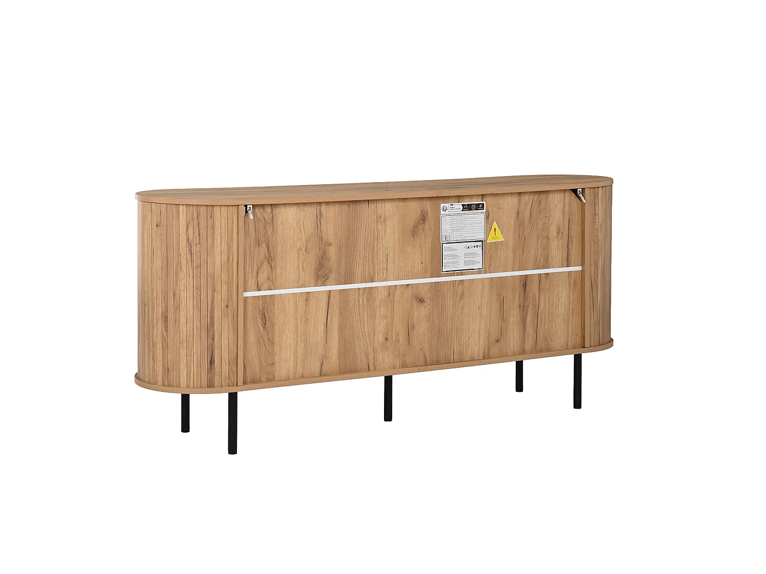 Skänk 160 x 40 x 70 cm med 4 dörrar och justerbara hyllor - Träfärg