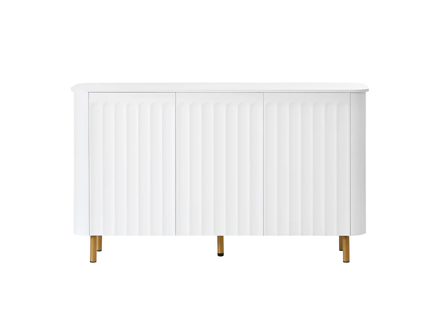 Buffet em MDF com 3 portas e pés em metal – Sem puxadores – Branco