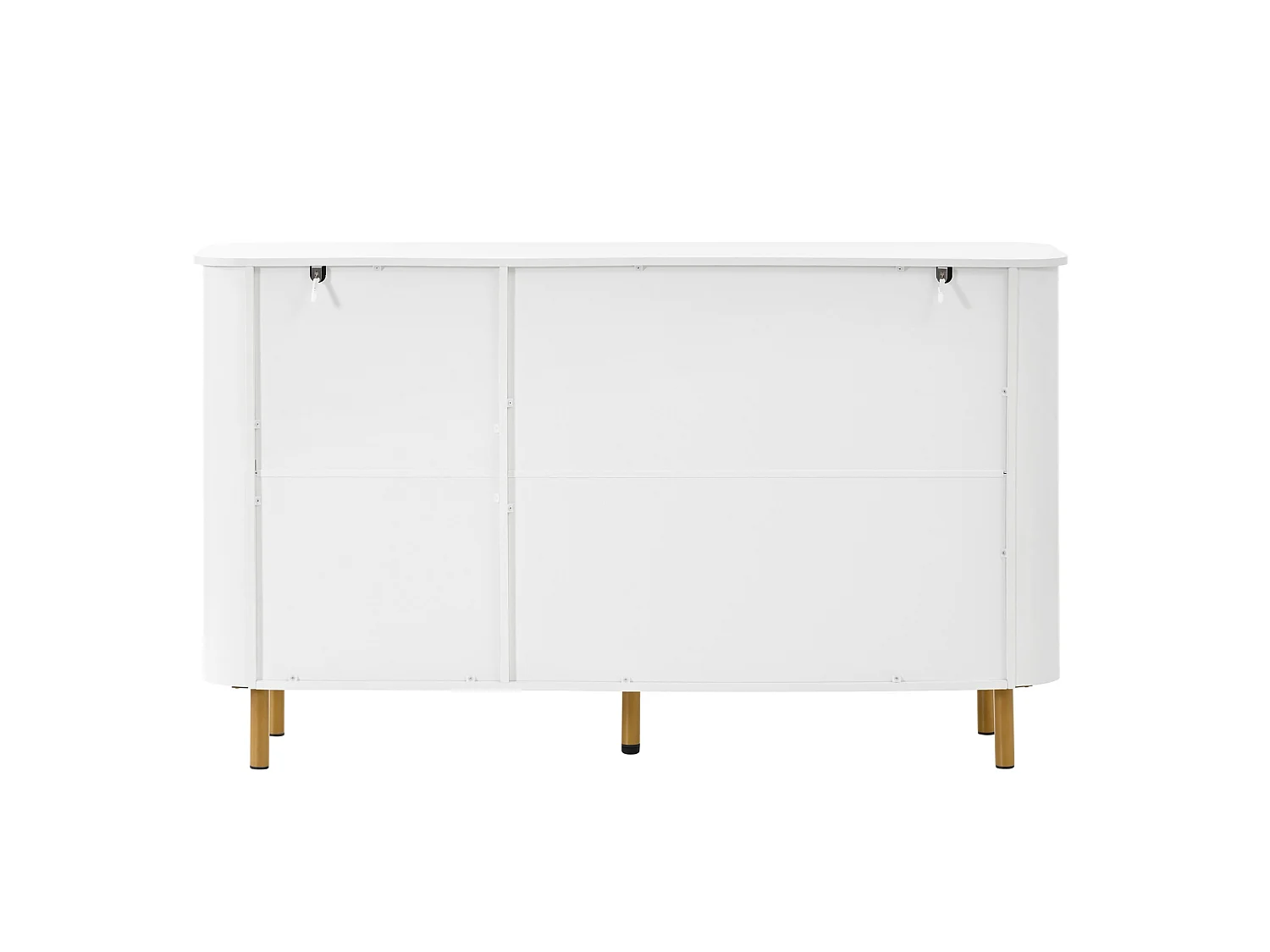 Buffet em MDF com 3 portas e pés em metal – Sem puxadores – Branco
