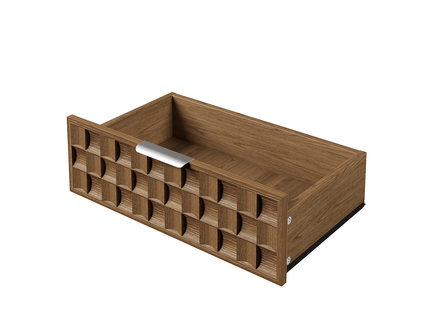 Commode met chocoladewafelpatroon en 6 lades - Donkere natuurlijke afwerking
