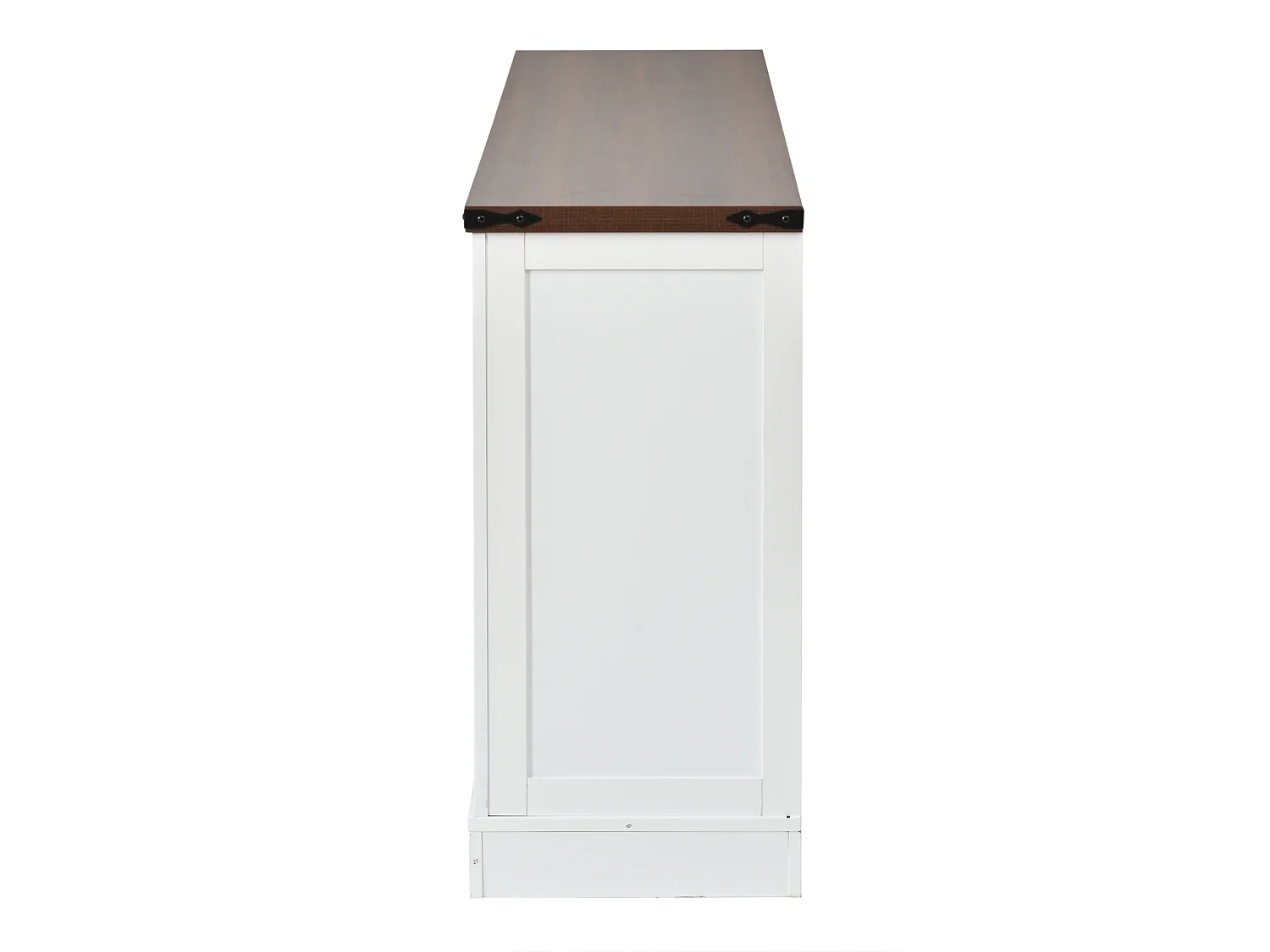 Buffet avec 4 portes et 2 tiroirs - Blanc et marron 160 x 39 x 81,5 cm