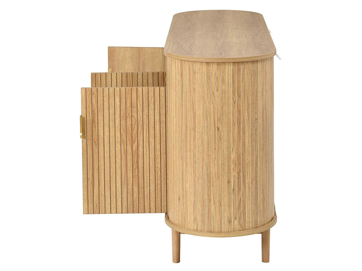 Buffet avec 3 portes à lignes verticales - Naturel clair 140 x 40 x 78 cm