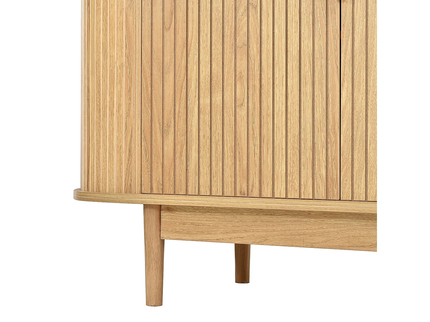 Buffet avec 3 portes à lignes verticales - Naturel clair 140 x 40 x 78 cm