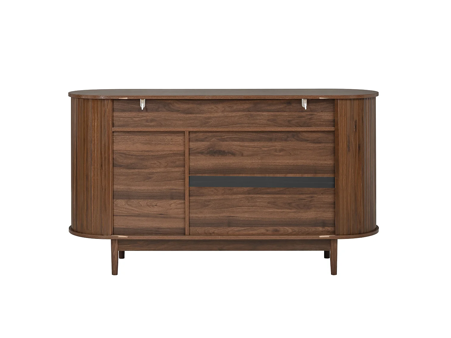 Dressoir met 3 deuren en verticale lijnen - Bruin 140 x 40 x 78 cm