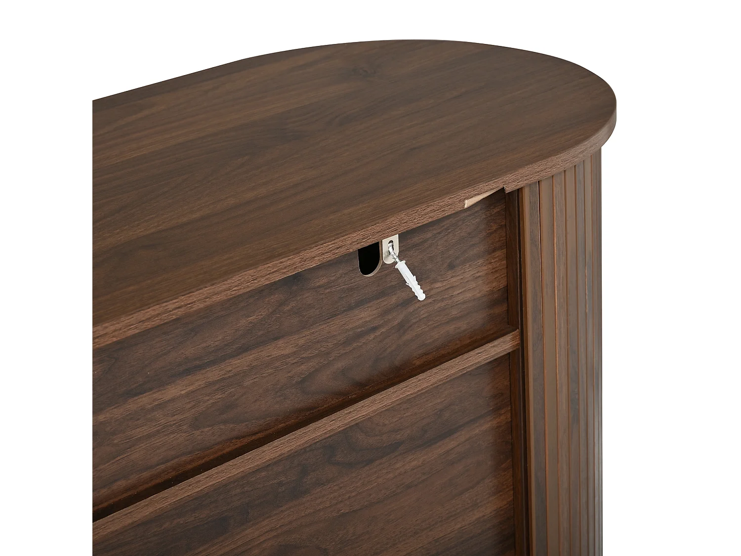 Dressoir met 3 deuren en verticale lijnen - Bruin 140 x 40 x 78 cm