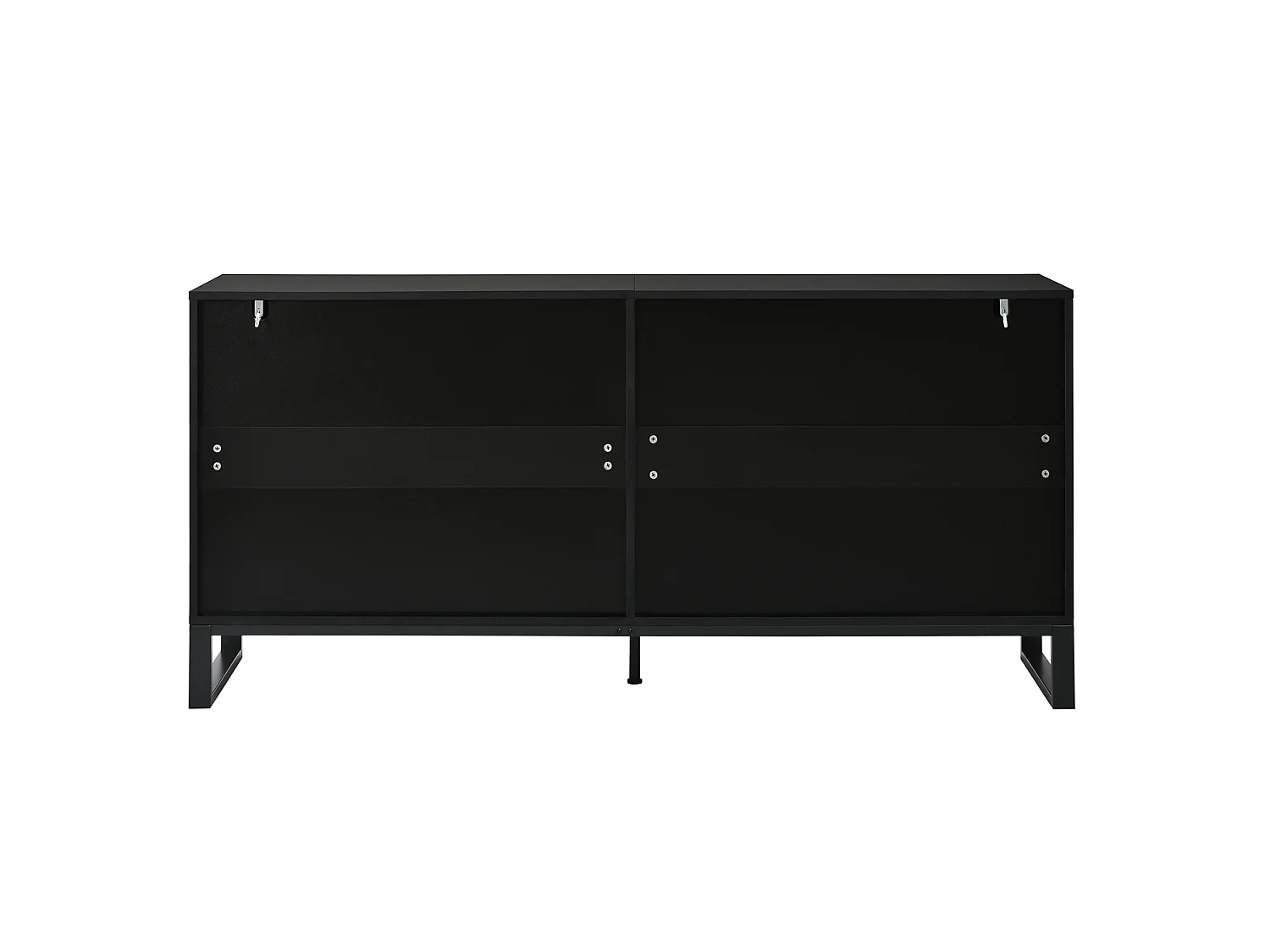 Buffet avec 4 portes - Couleur bois et noir 160 x 40 x 75 cm
