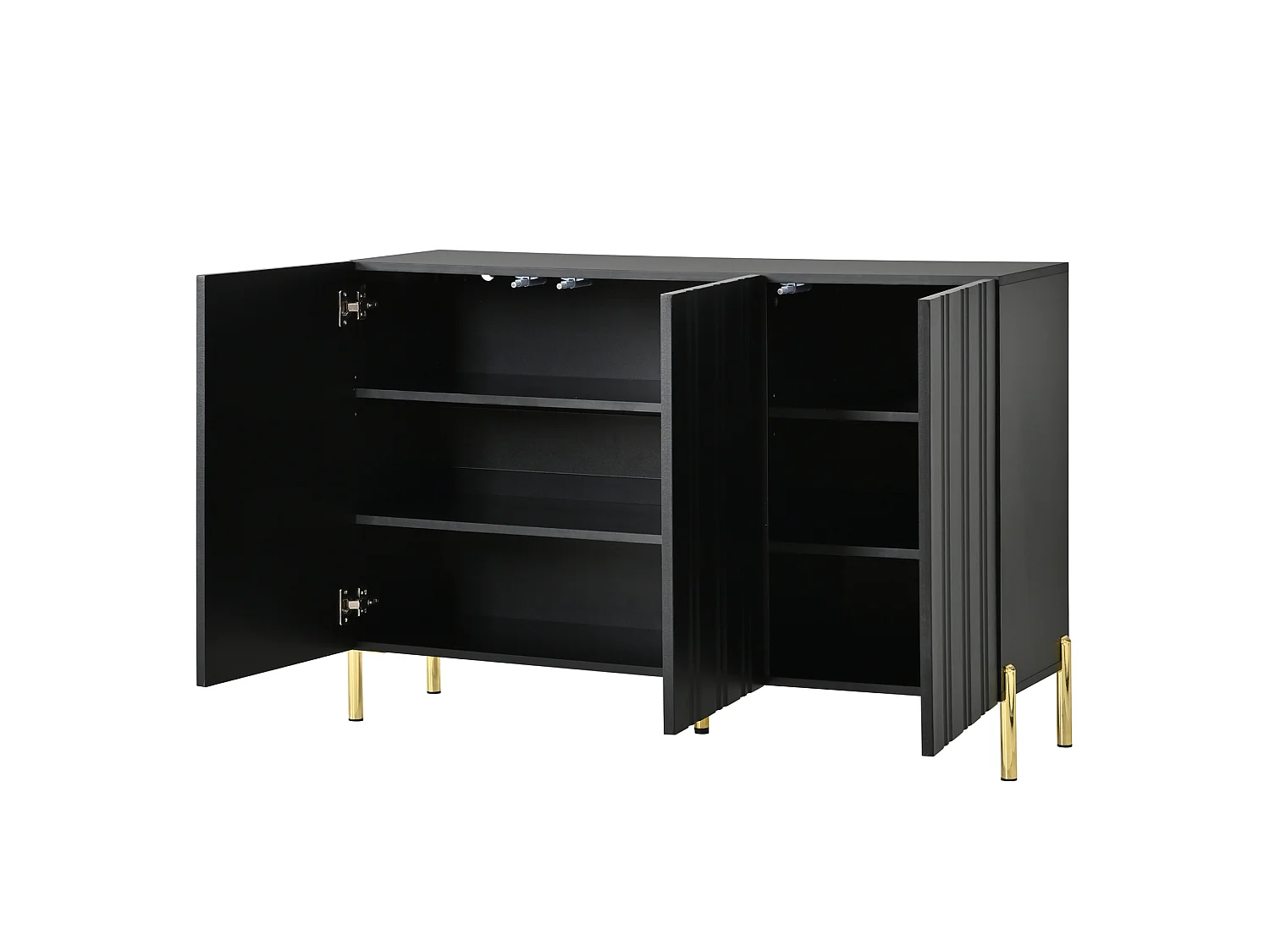 Buffet/Meuble à chaussures 2 en 1 avec 3 portes - Noir