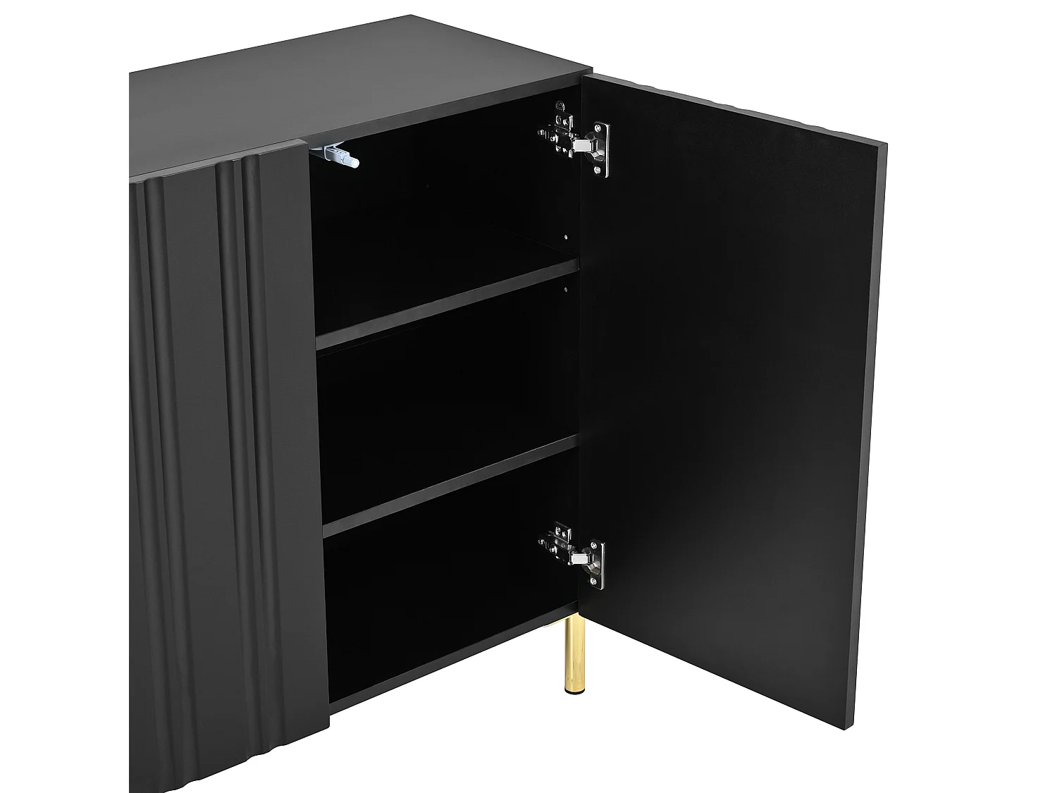 Buffet/Meuble à chaussures 2 en 1 avec 3 portes - Noir