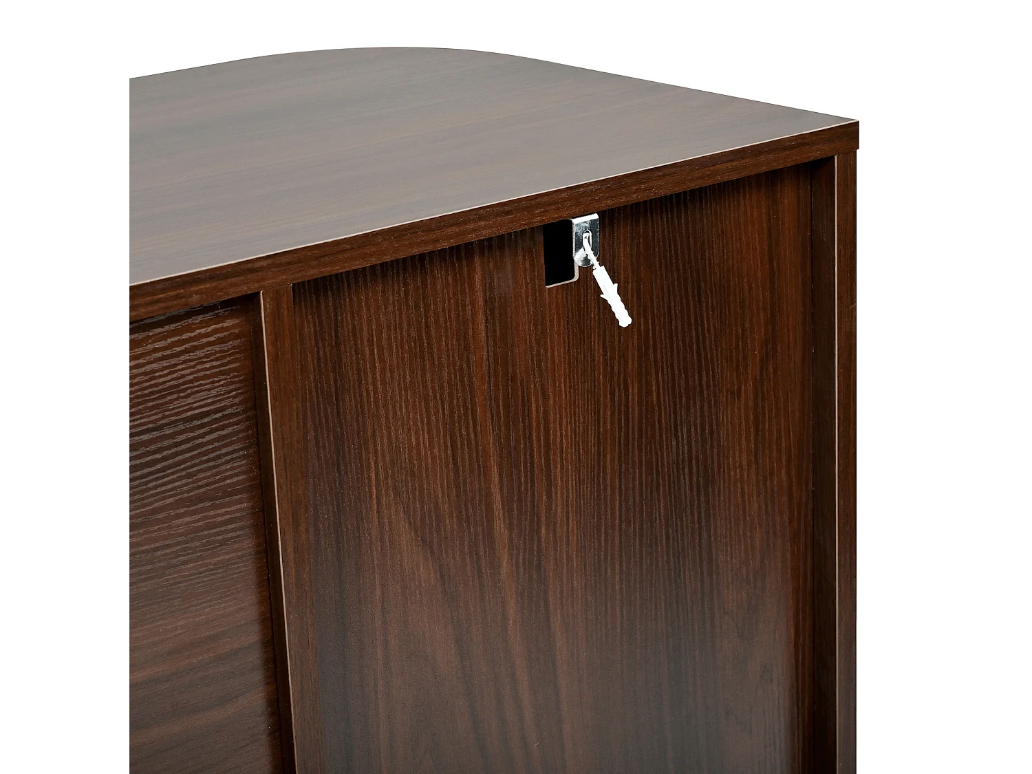 Buffet en MDF avec 2 portes et 3 tiroirs - Marron