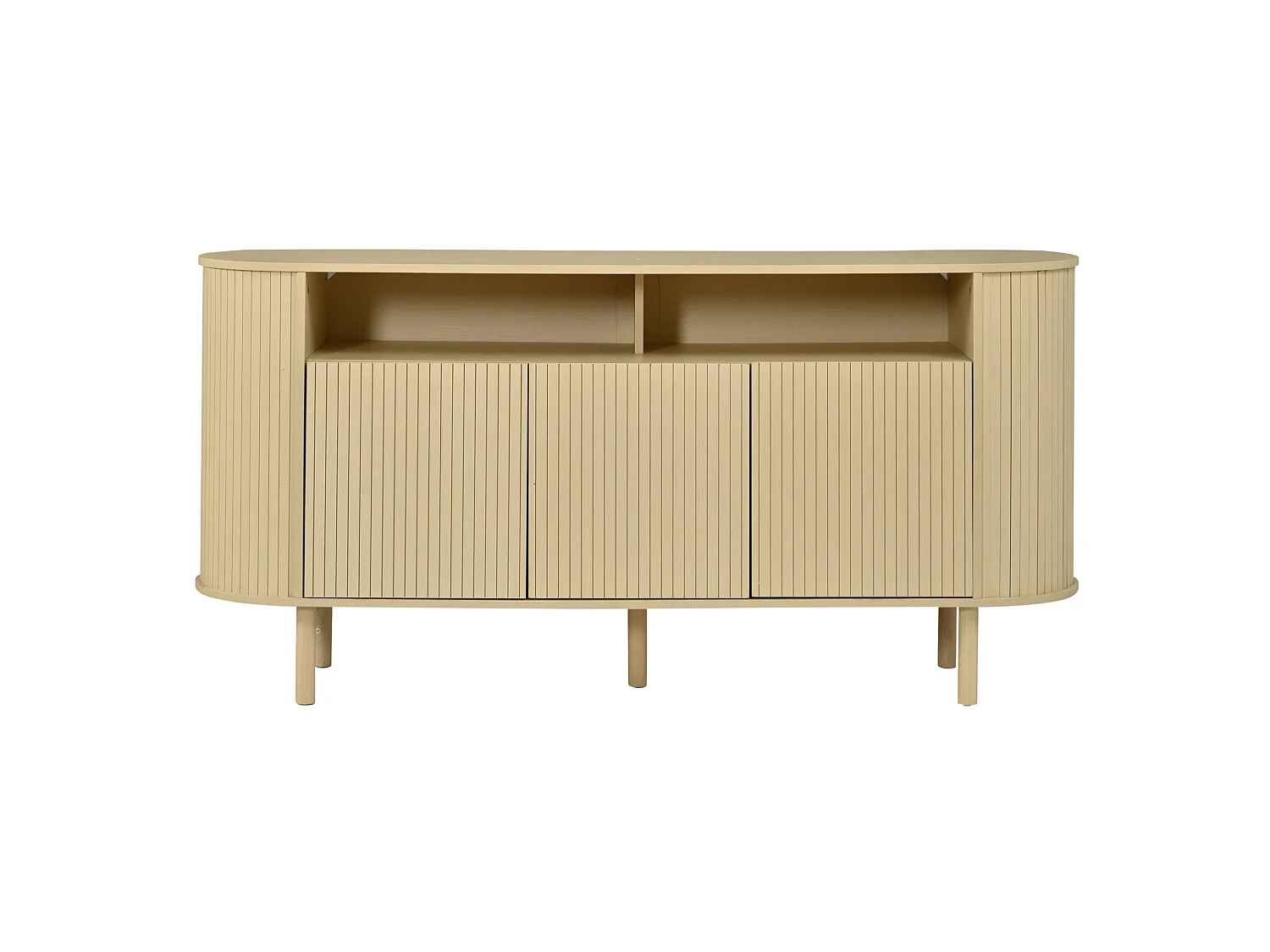 Skänk 160×40×78,5 cm med 3 dörrar - Ljus naturfärg