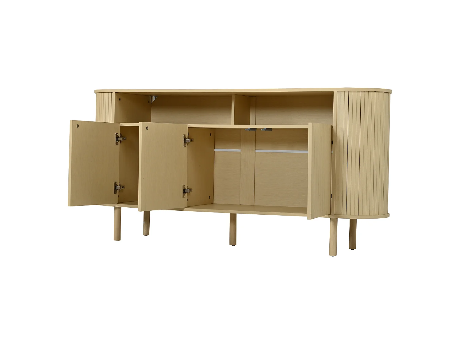 Skänk 160×40×78,5 cm med 3 dörrar - Ljus naturfärg
