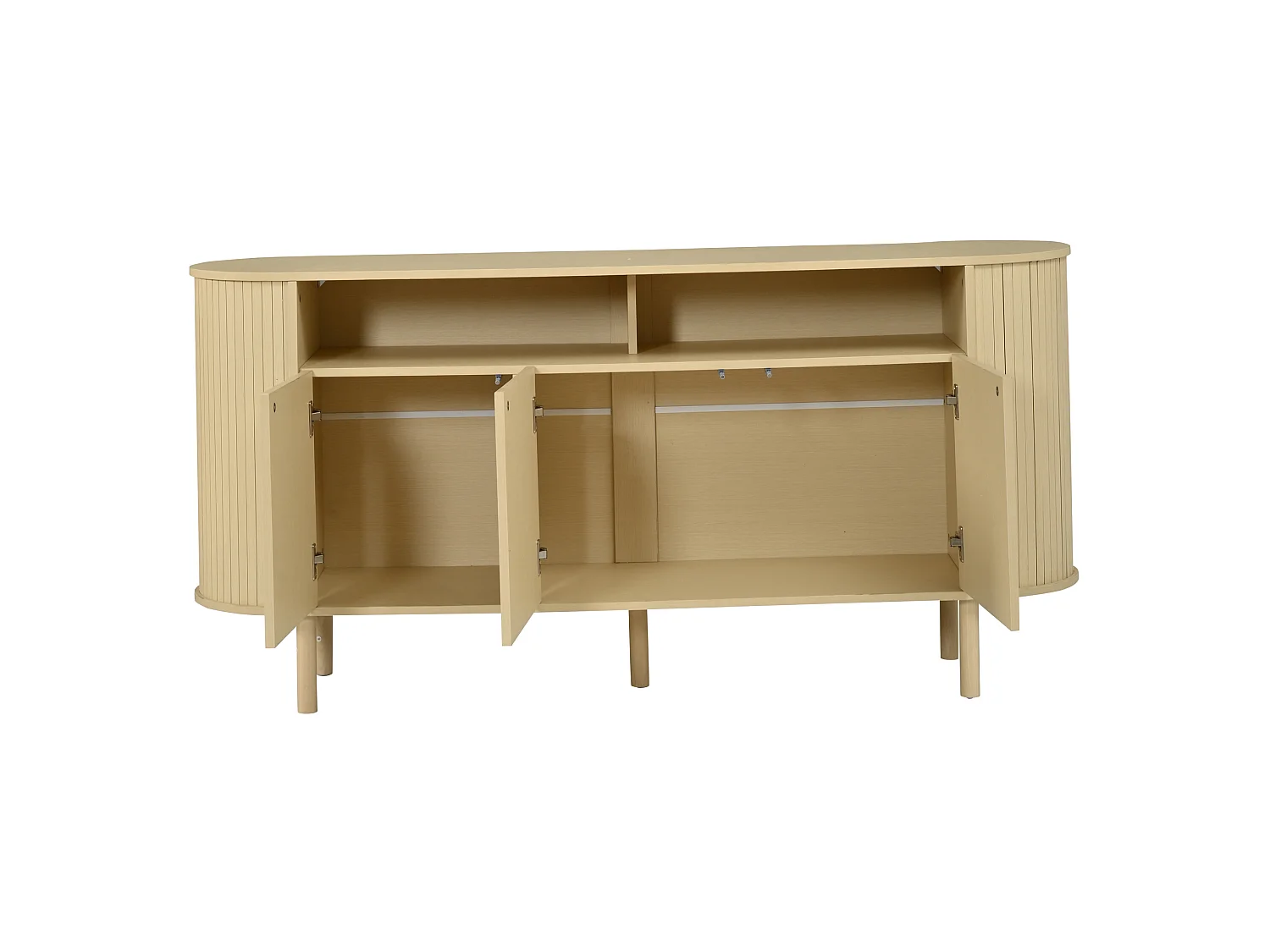 Skänk 160×40×78,5 cm med 3 dörrar - Ljus naturfärg