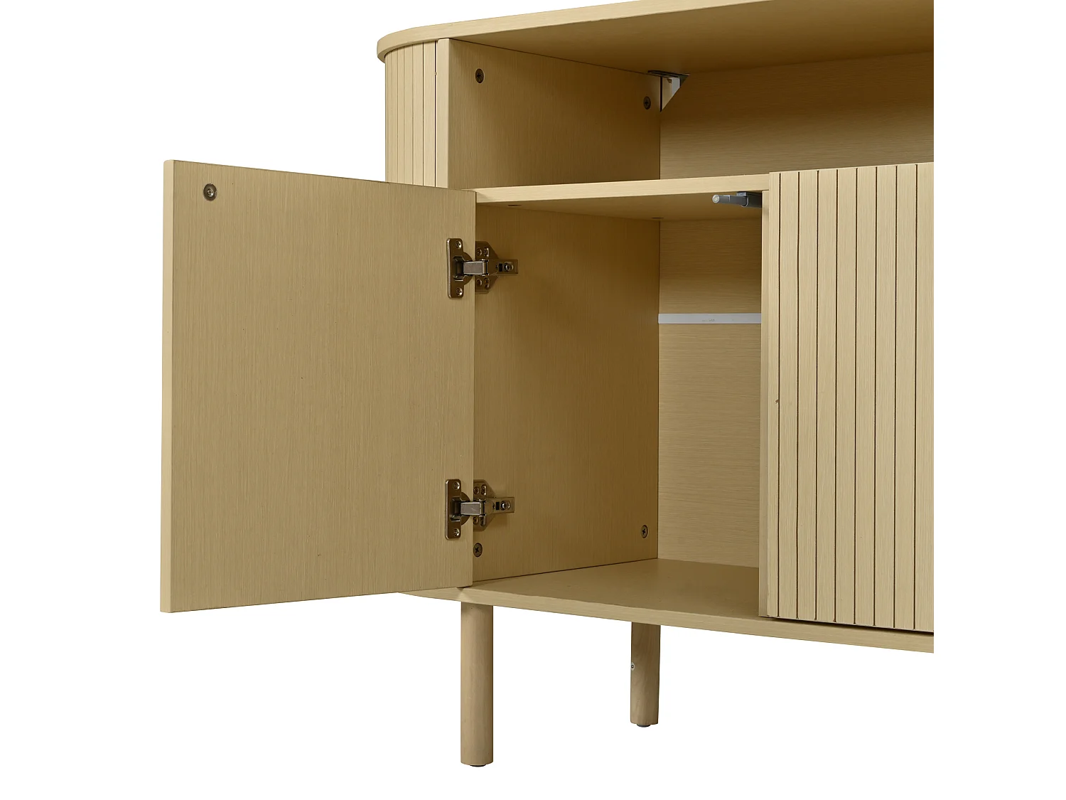 Skänk 160×40×78,5 cm med 3 dörrar - Ljus naturfärg