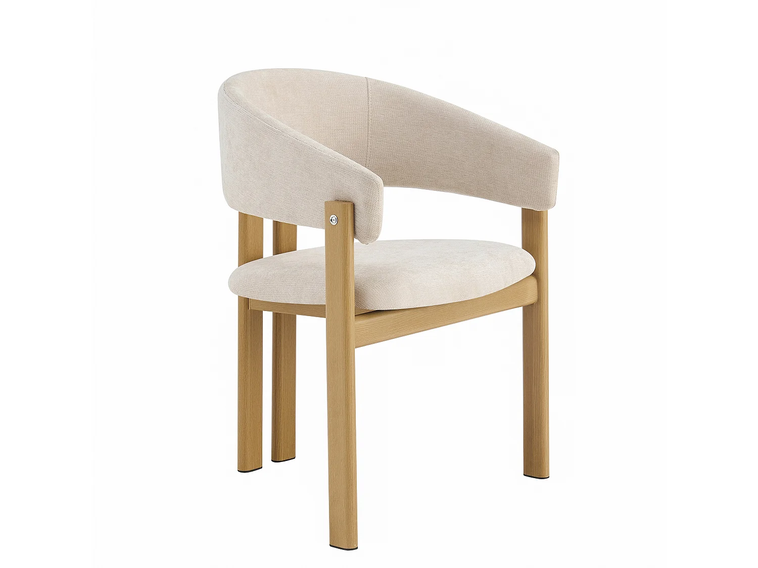 Set di 2 sedie in lino e metallo - Naturale chiaro e beige
