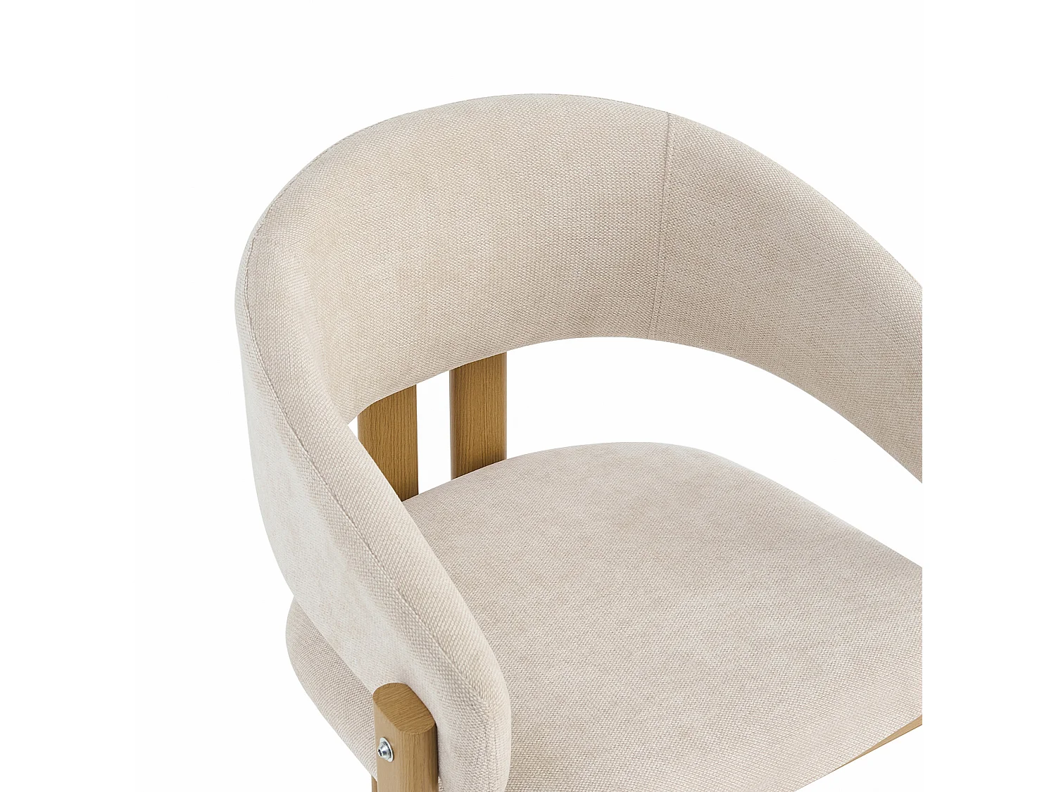 Set di 2 sedie in lino e metallo - Naturale chiaro e beige