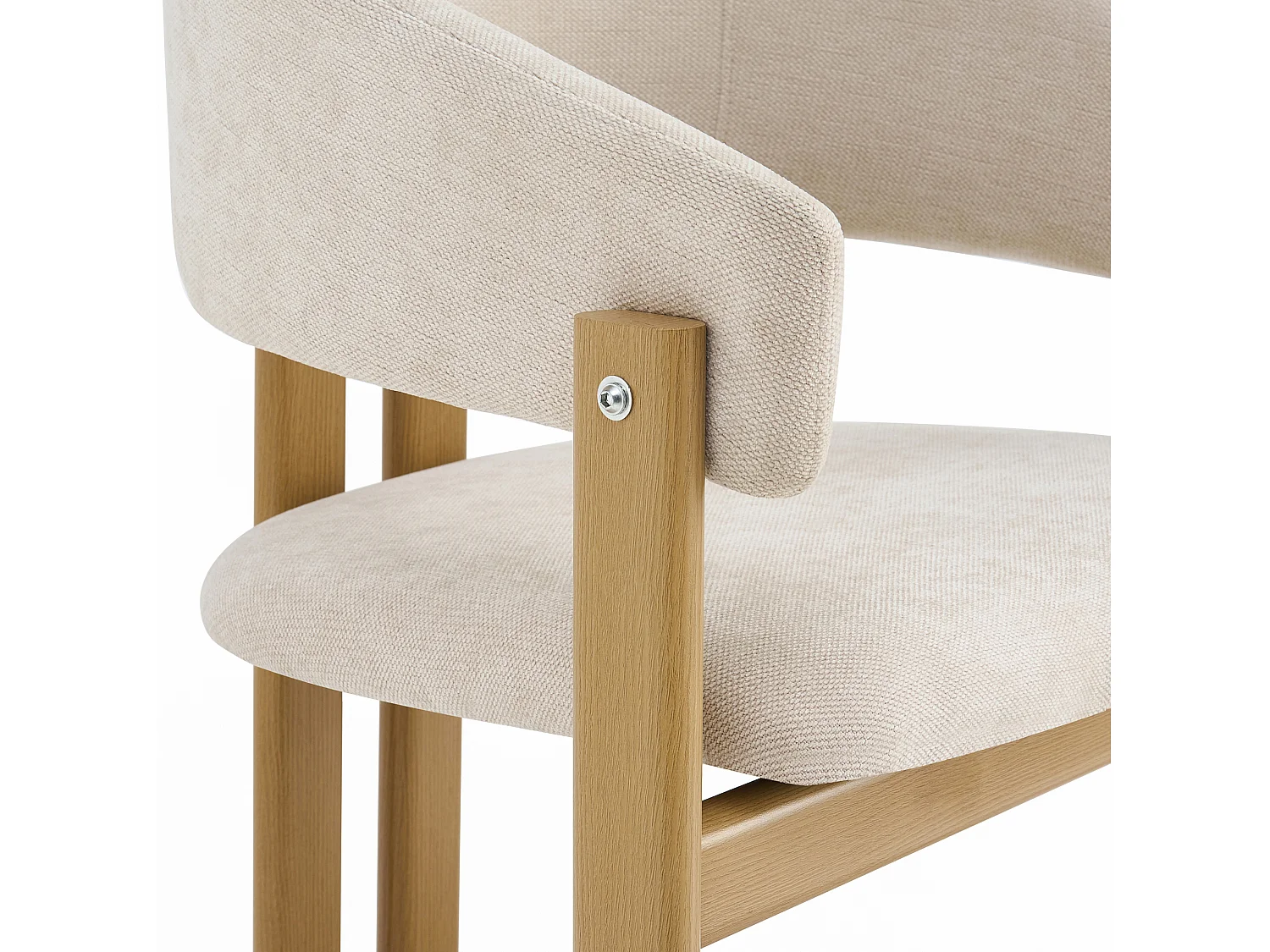 Set di 2 sedie in lino e metallo - Naturale chiaro e beige