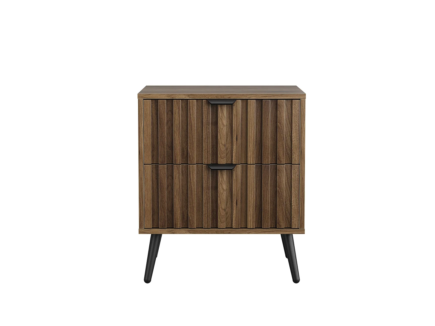 Table de chevet moderne avec 2 tiroirs - Marron 45 x 40 x 53 cm