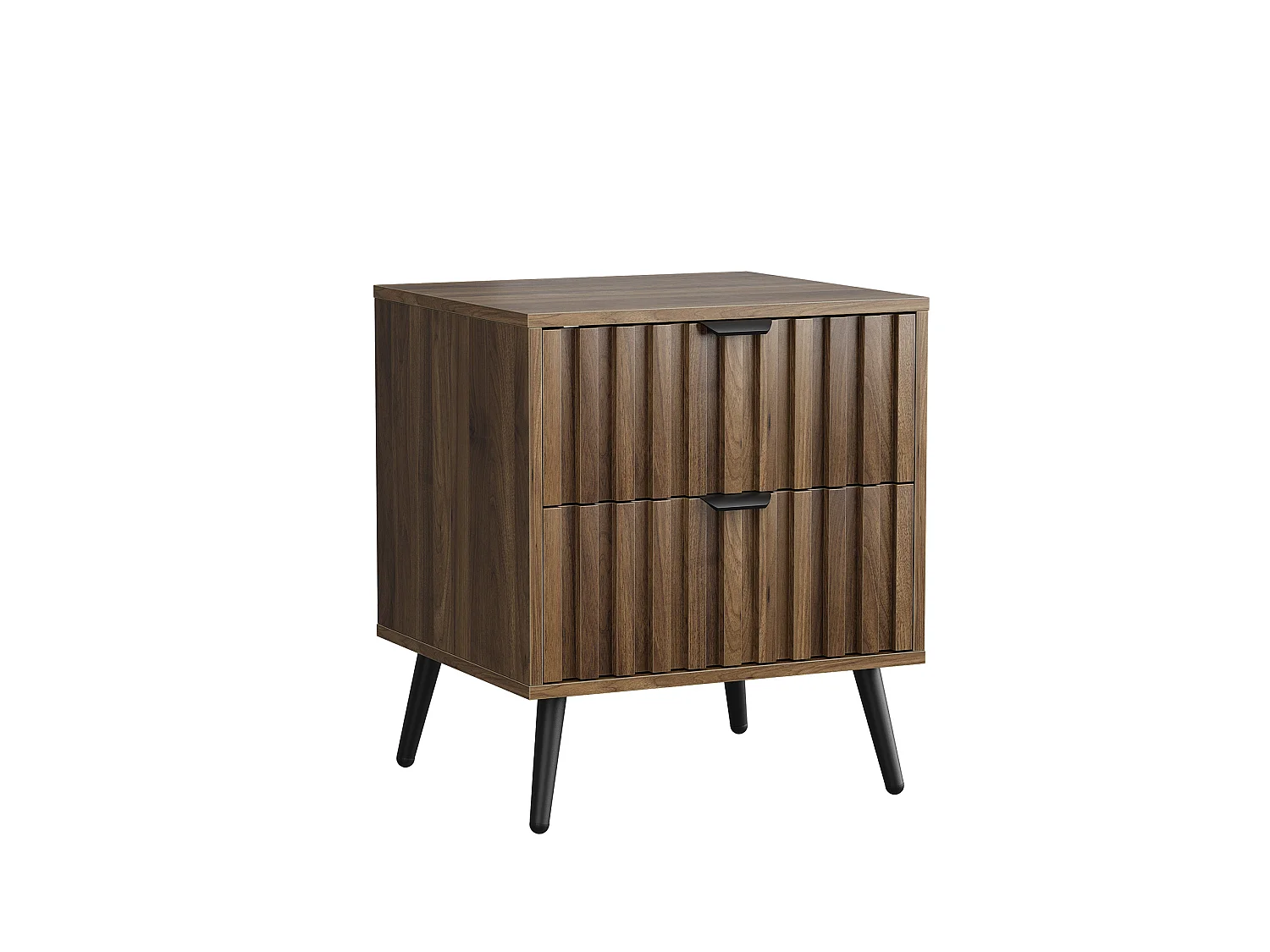 Table de chevet moderne avec 2 tiroirs - Marron 45 x 40 x 53 cm