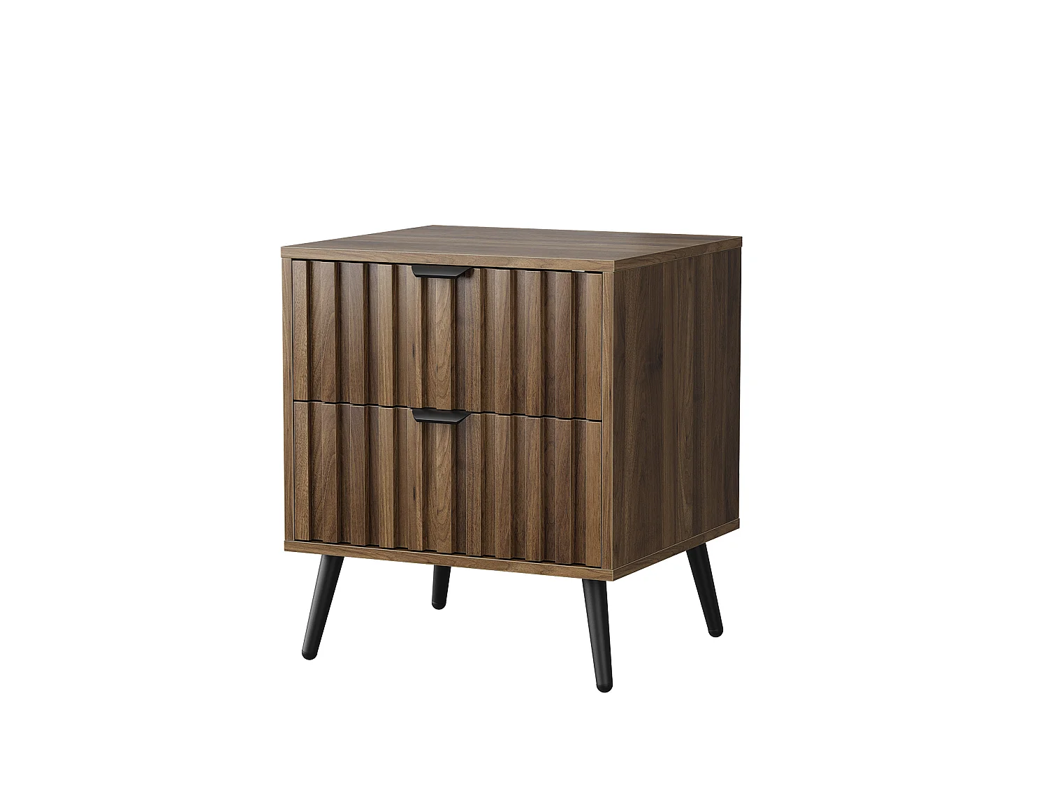 Table de chevet moderne avec 2 tiroirs - Marron 45 x 40 x 53 cm