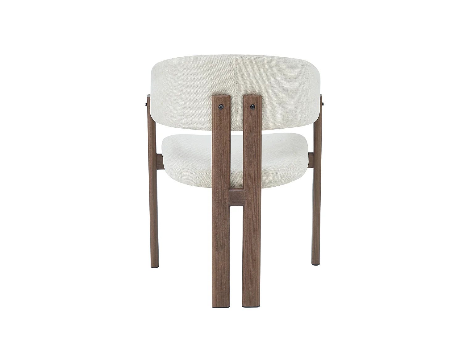 Lot de 2 chaises en lin et métal - Marron et beige
