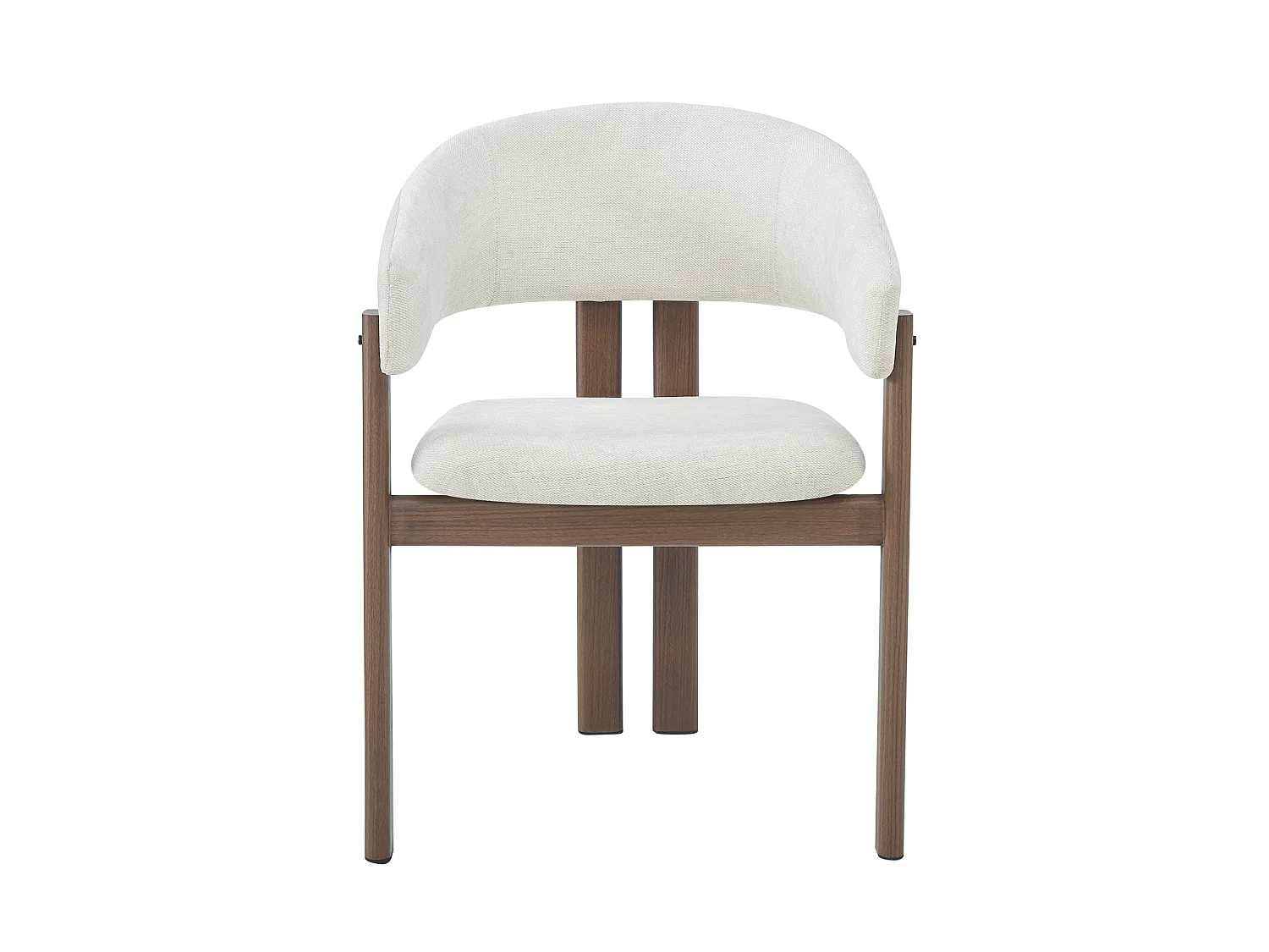 Lot de 4 chaises en lin et métal - Marron et beige