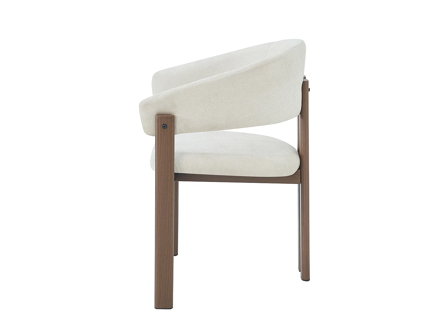 Lot de 4 chaises en lin et métal - Marron et beige
