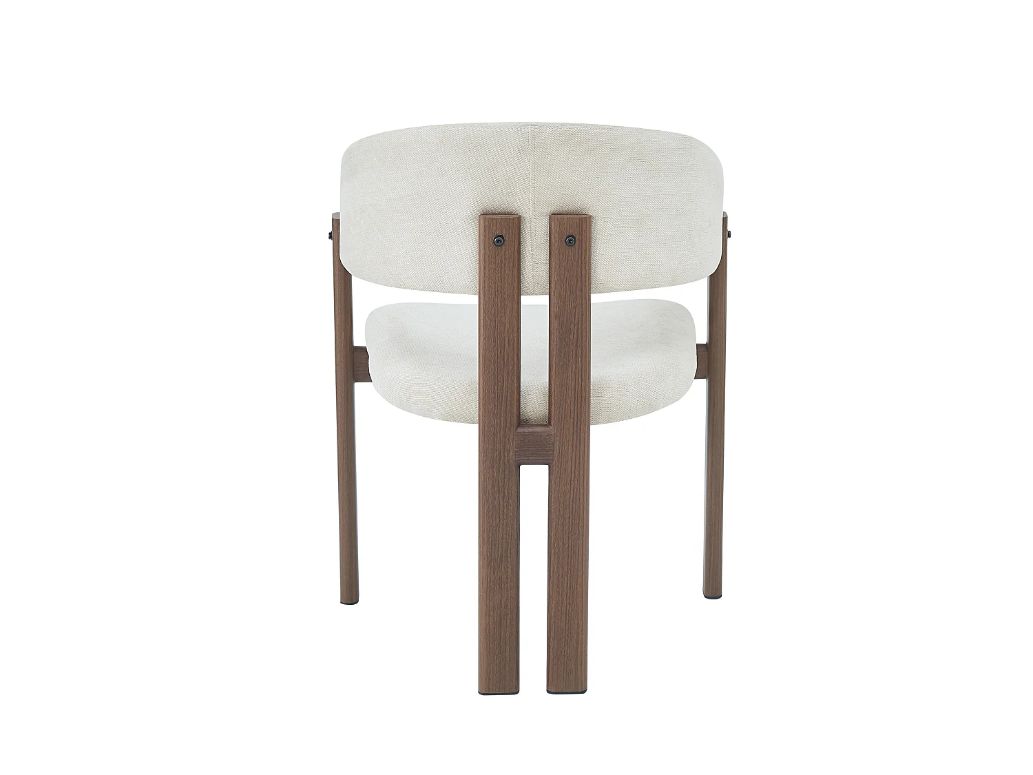 Lot de 4 chaises en lin et métal - Marron et beige