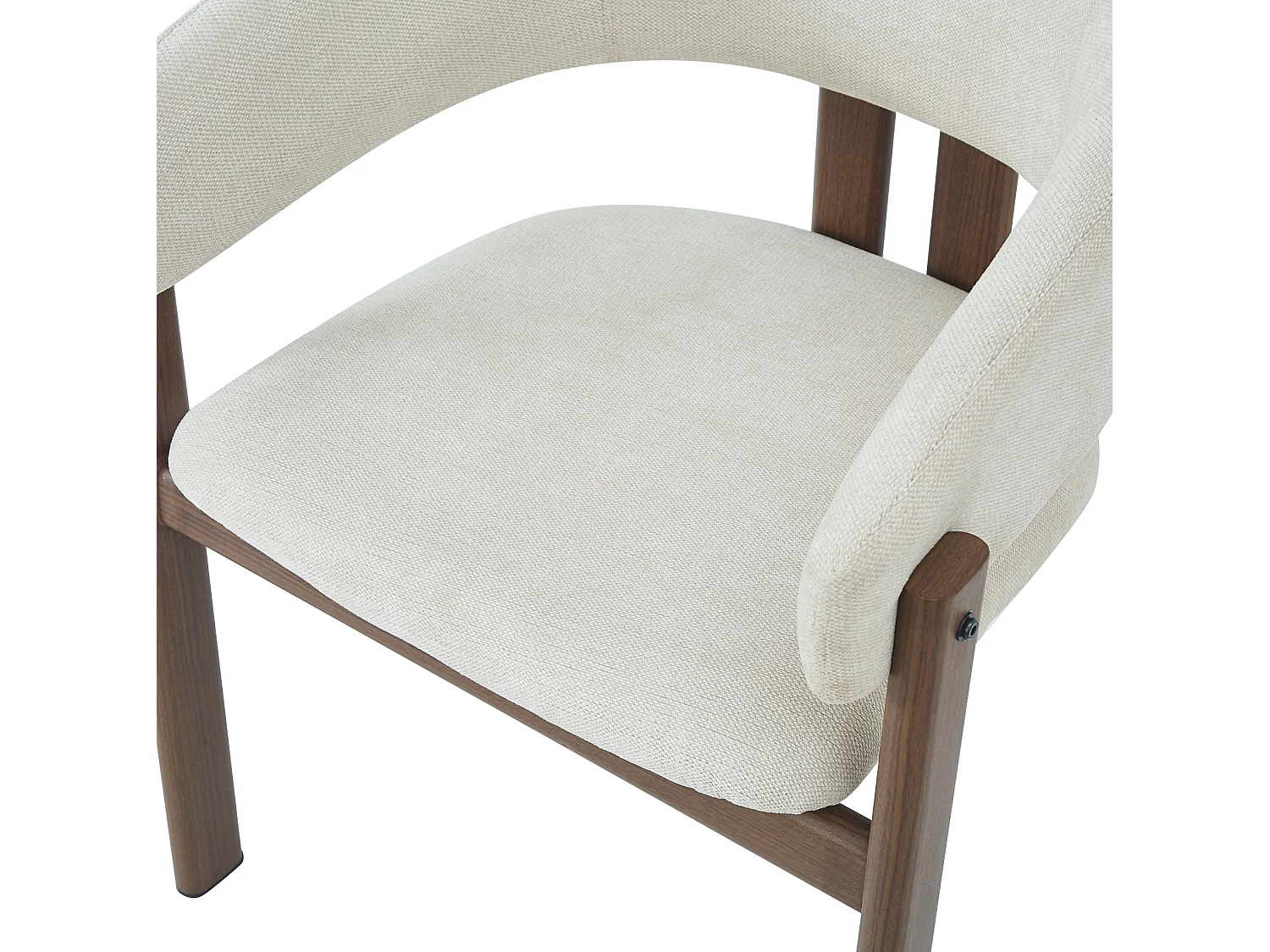 Lot de 4 chaises en lin et métal - Marron et beige