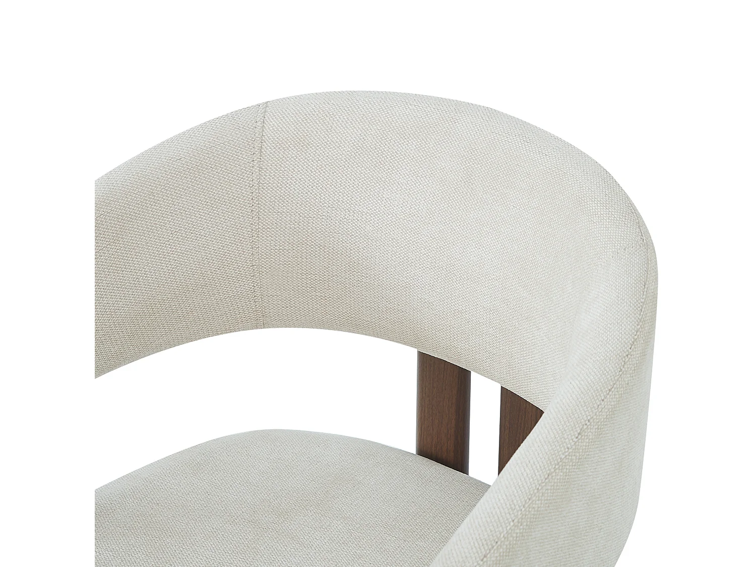 Lot de 4 chaises en lin et métal - Marron et beige