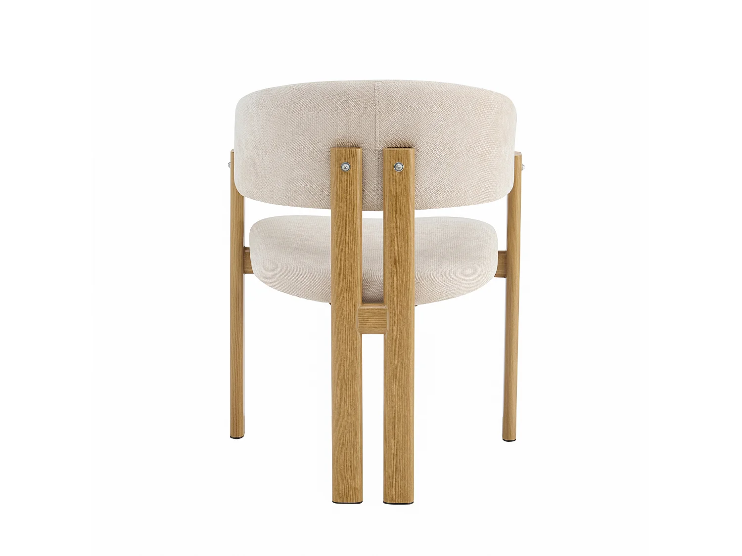 Lot de 4 chaises en lin et métal - Naturel clair et beige