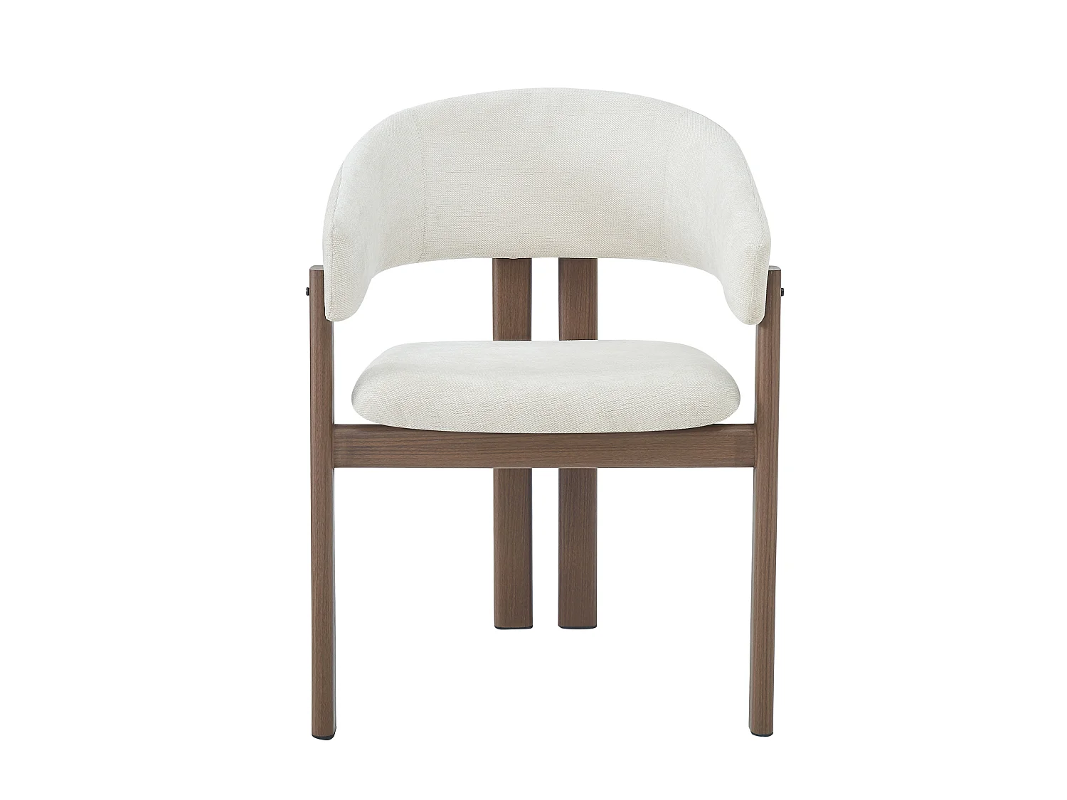 Set van 6 linnen en metalen stoelen - Bruin en beige