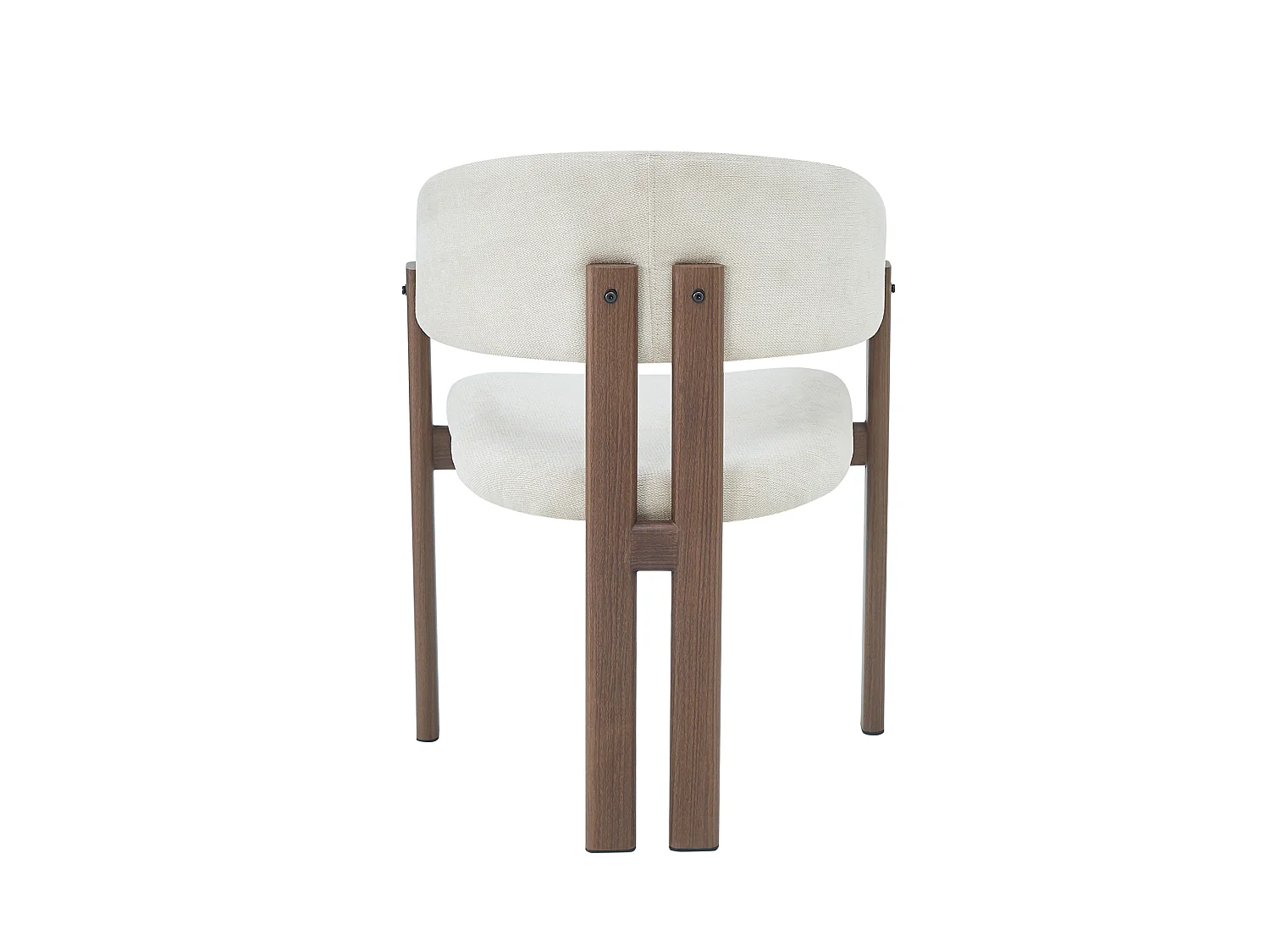 Set van 6 linnen en metalen stoelen - Bruin en beige