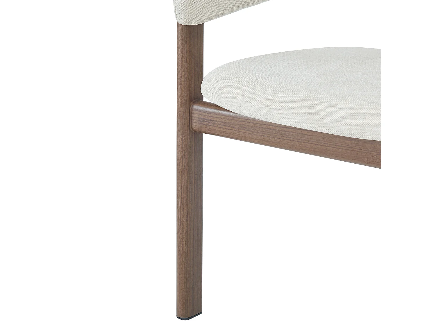 Set van 6 linnen en metalen stoelen - Bruin en beige