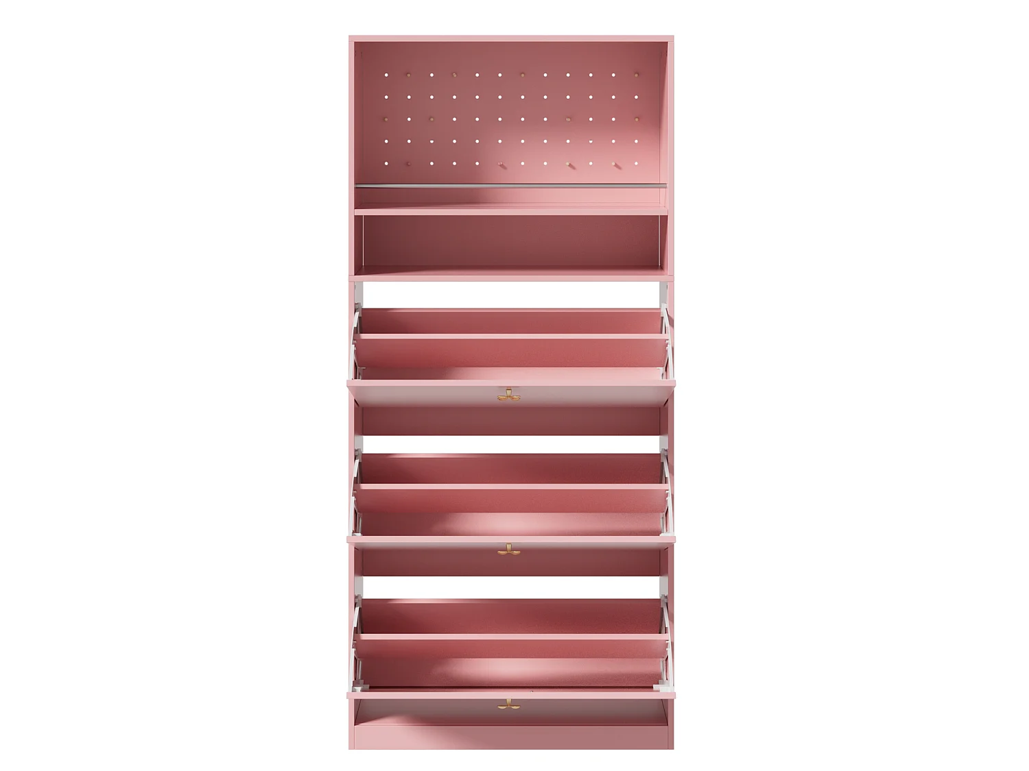 Meuble à chaussures avec 3 compartiments rabattables - Rose 80 × 24 × 178,5 cm