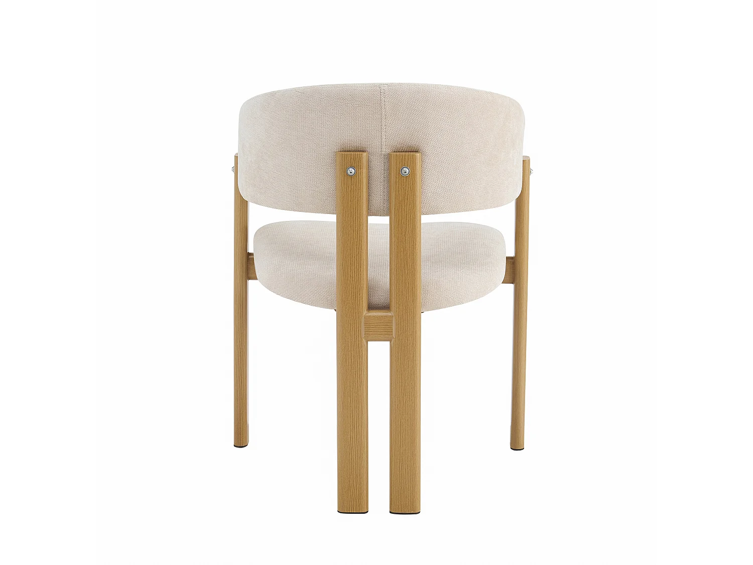 Lot de 6 chaises en lin et métal - Naturel clair et beige