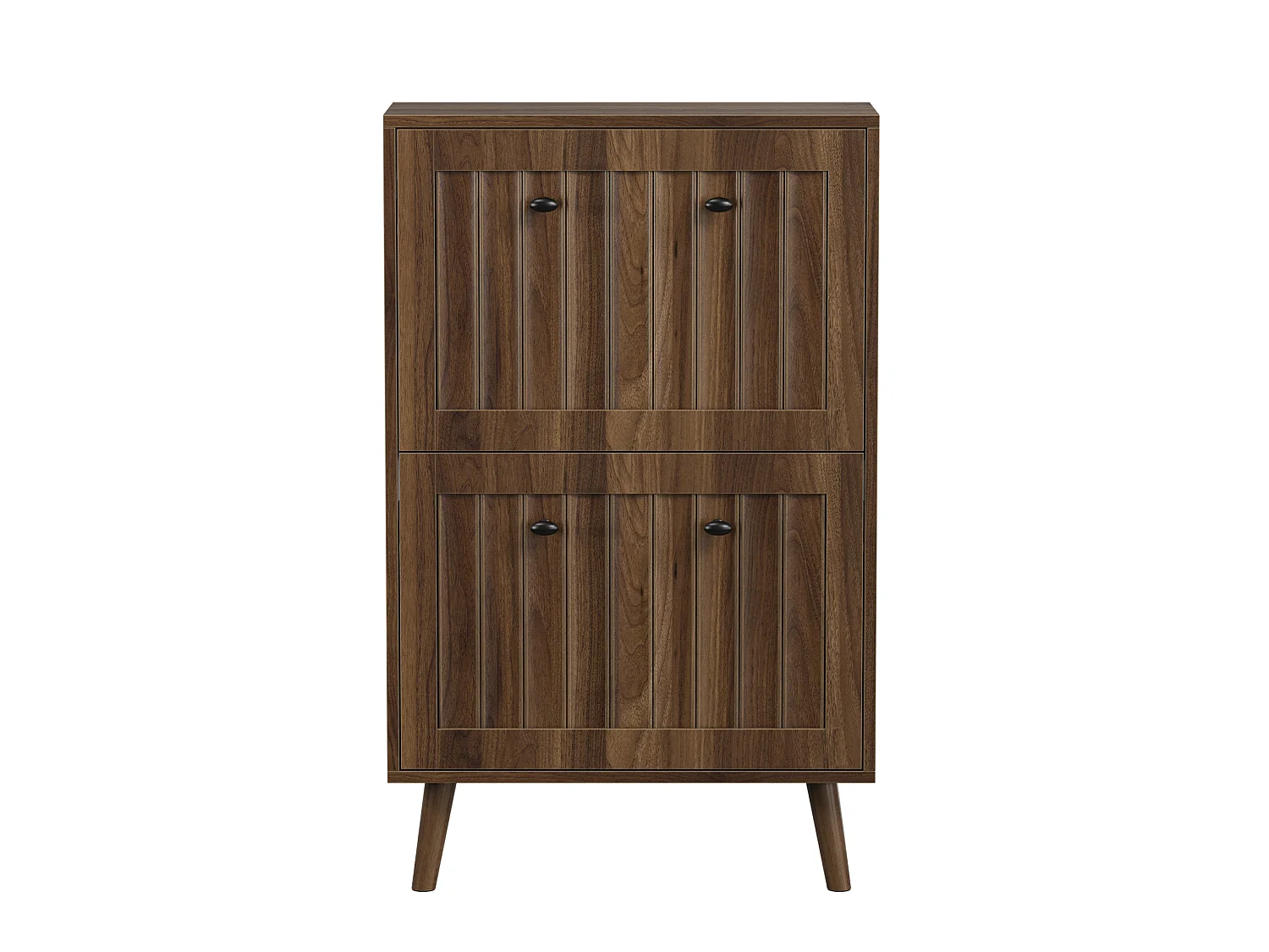 Meuble à chaussures 60 cm avec 2 portes rabattables - Marron