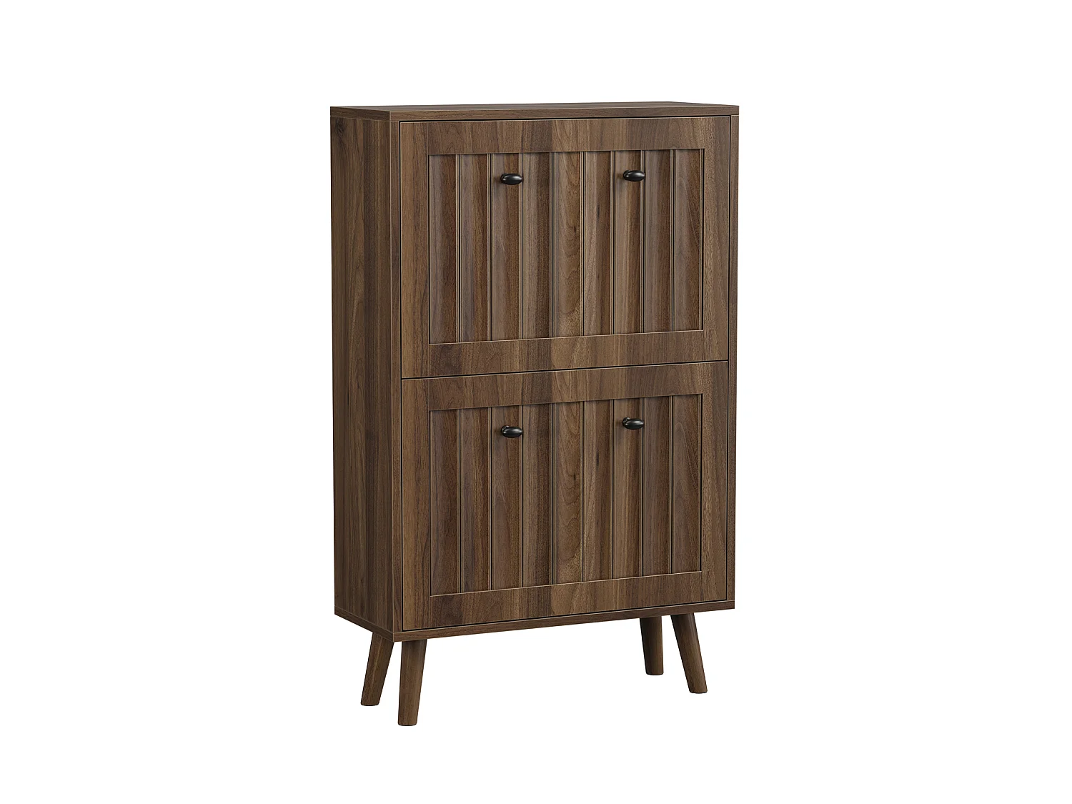 Meuble à chaussures 60 cm avec 2 portes rabattables - Marron