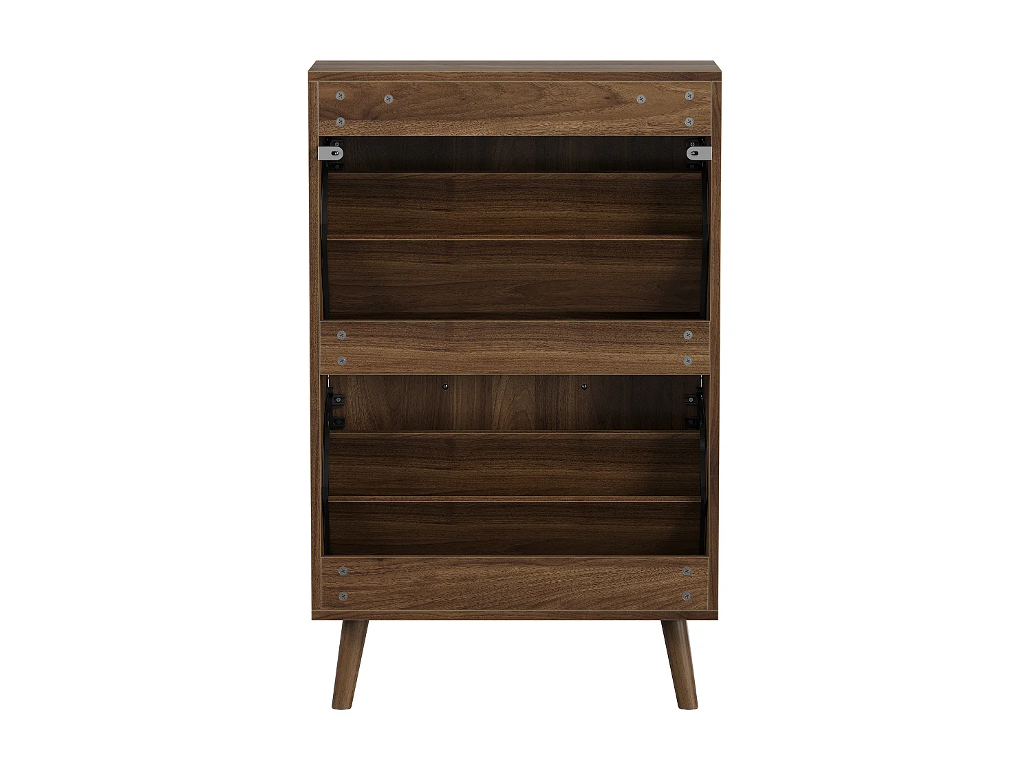 Meuble à chaussures 60 cm avec 2 portes rabattables - Marron