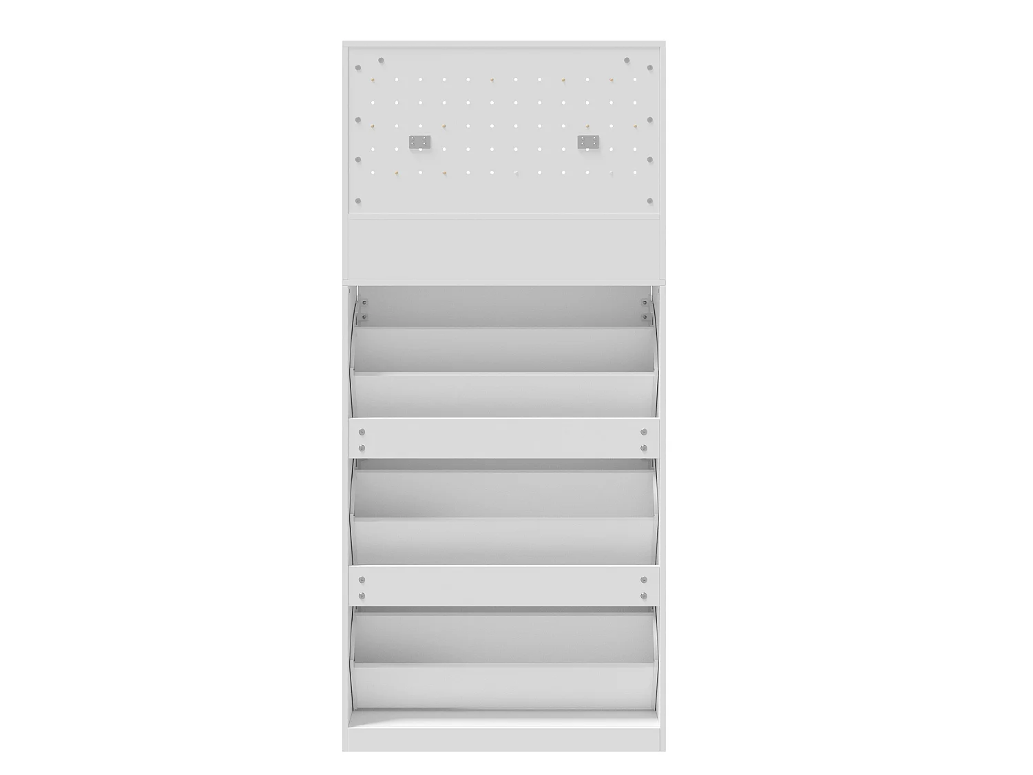 Meuble à chaussures avec 3 compartiments rabattables - Blanc 80 × 24 × 178,5 cm