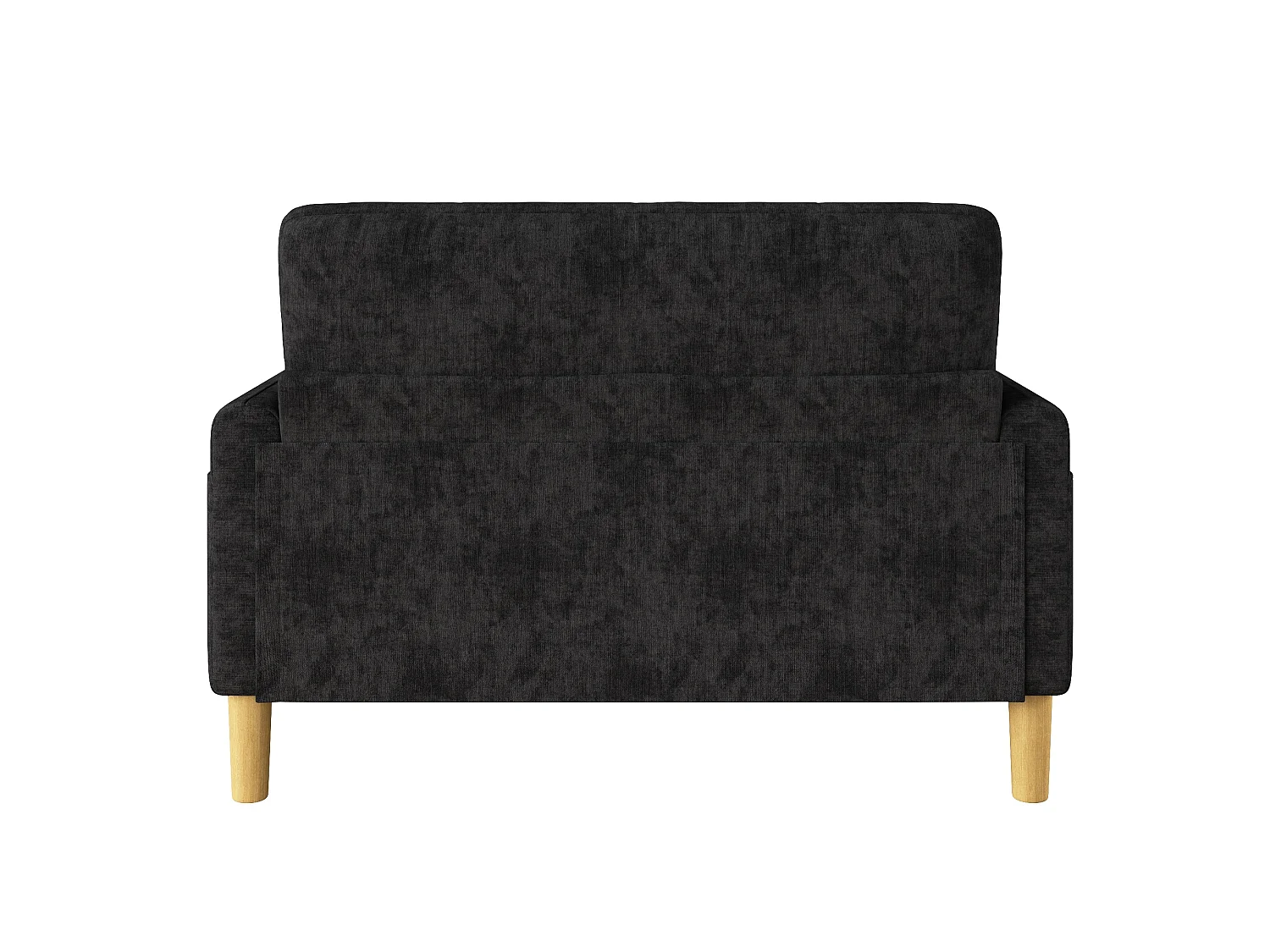 Canapé 2 places petite en tissu chenille avec coussins - Gris foncé