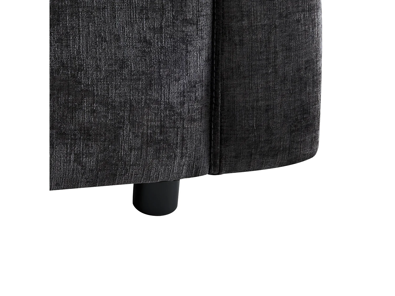 Canapé 3 places en chenille avec pouf et 4 coussins - Gris