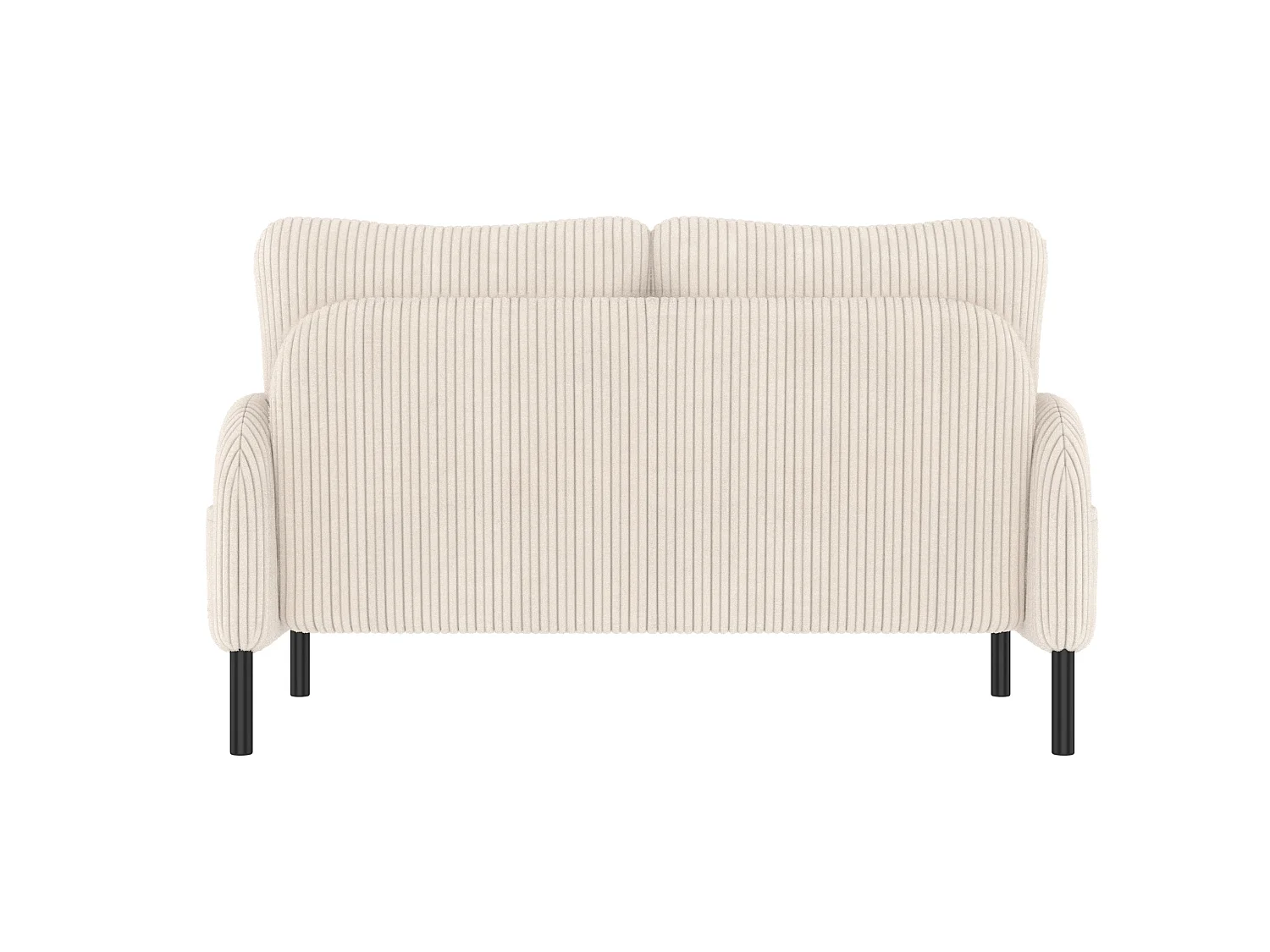 Canapé 2 places 120 cm en velours côtelé avec pieds métal - Beige
