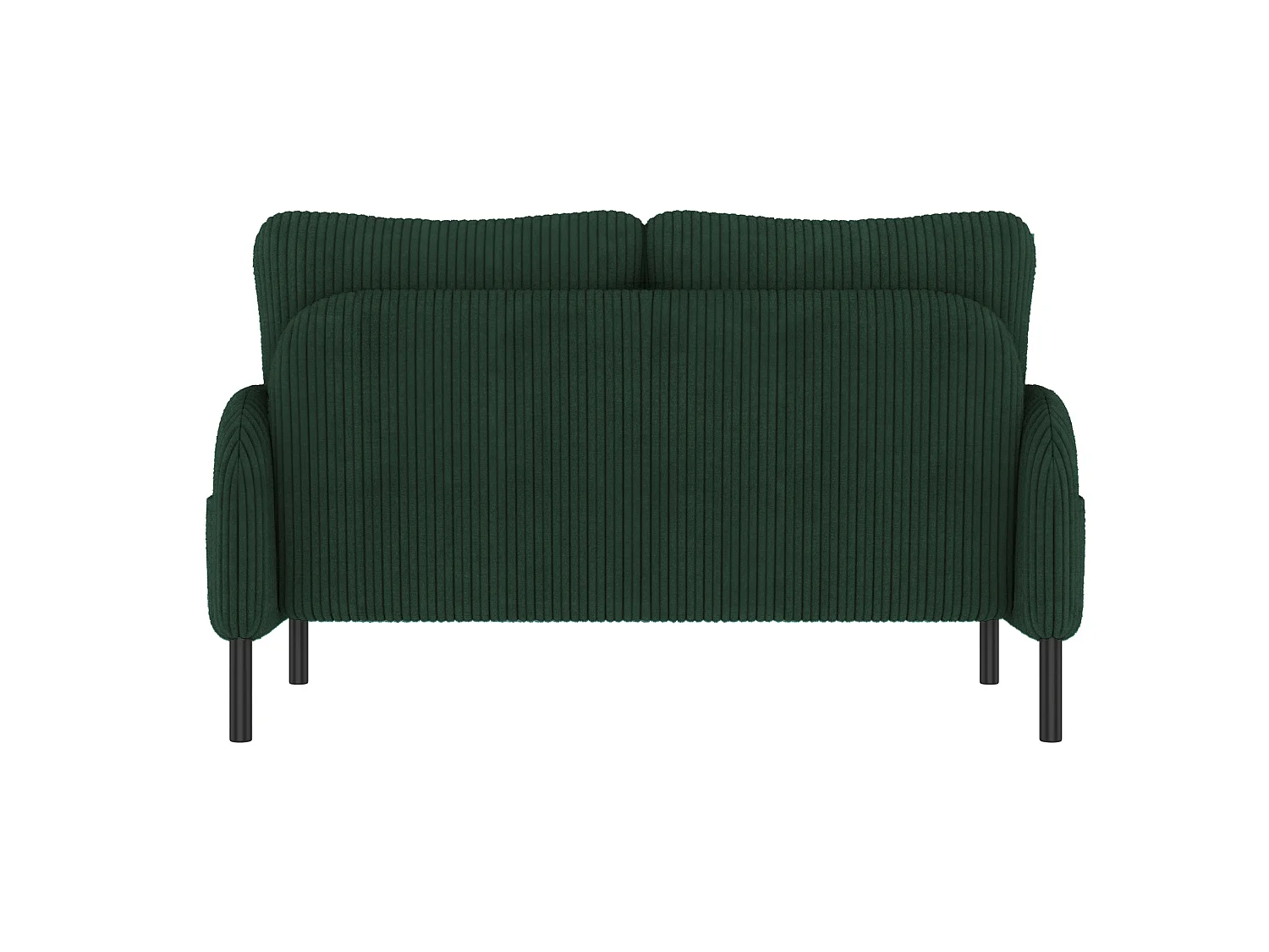 Canapé 2 places 120 cm en velours côtelé avec pieds métal - Vert émeraude