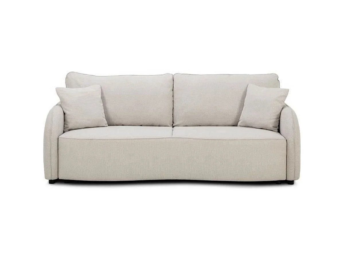 Canapé convertible 3 places CASAPY BARI en tissu beige avec rangement