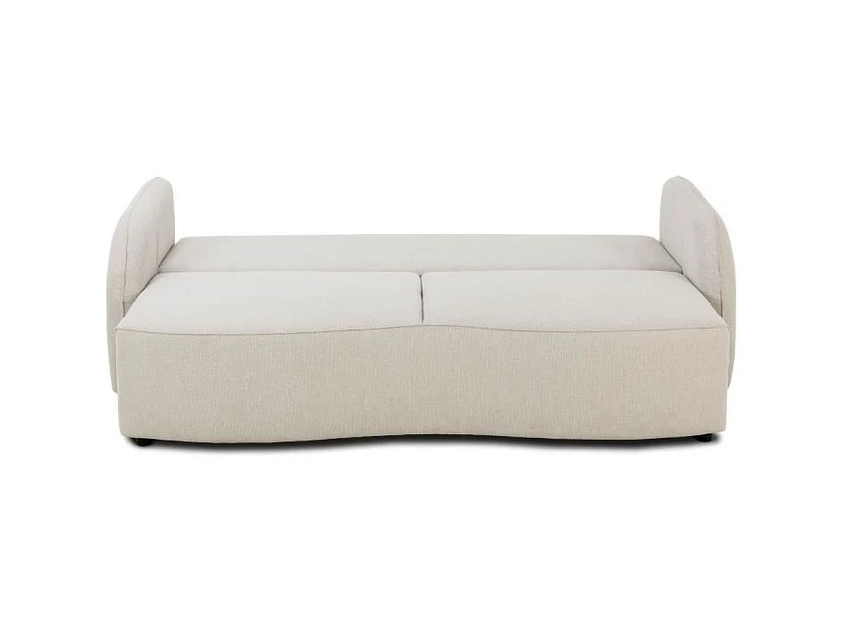 Canapé convertible 3 places CASAPY BARI en tissu beige avec rangement