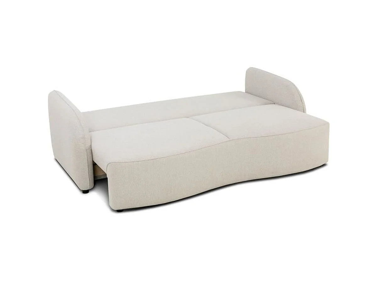 Canapé convertible 3 places CASAPY BARI en tissu beige avec rangement