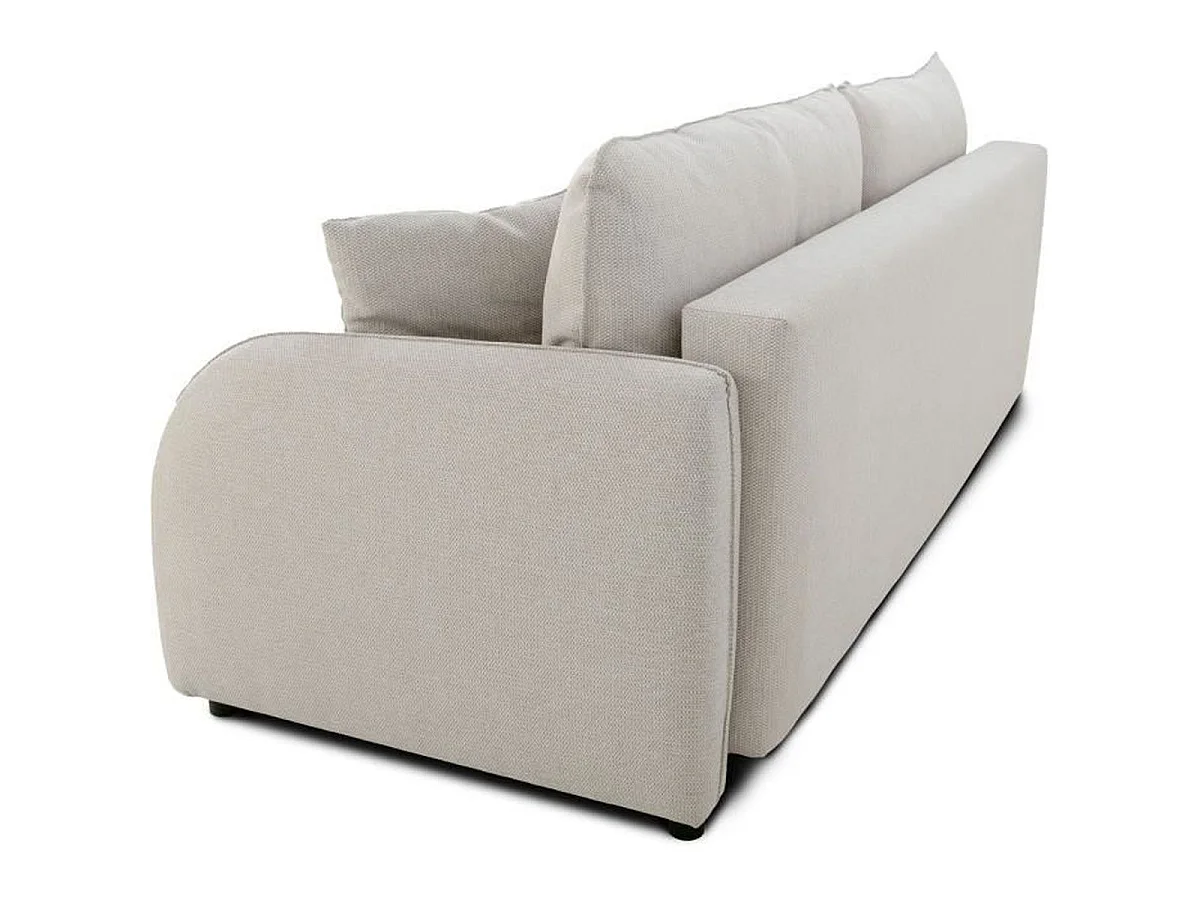 Canapé convertible 3 places CASAPY BARI en tissu beige avec rangement