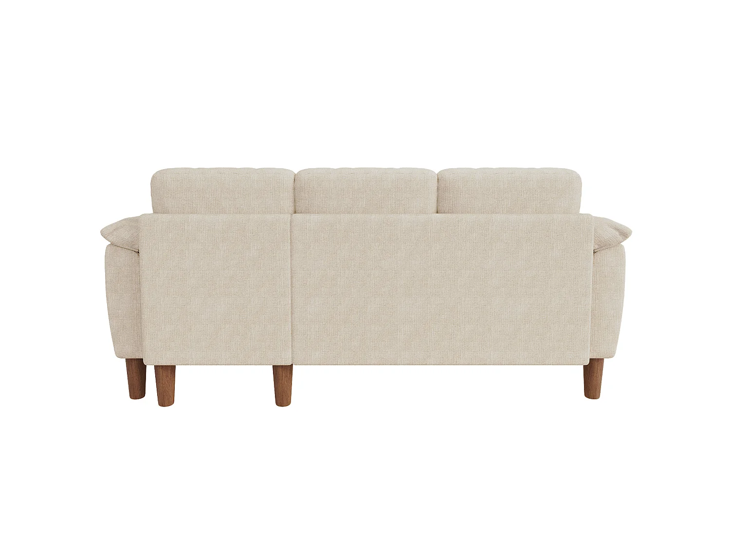 Canapé d'angle 3 places avec rangement et port USB/Type-C - Tissu chenille - Beige