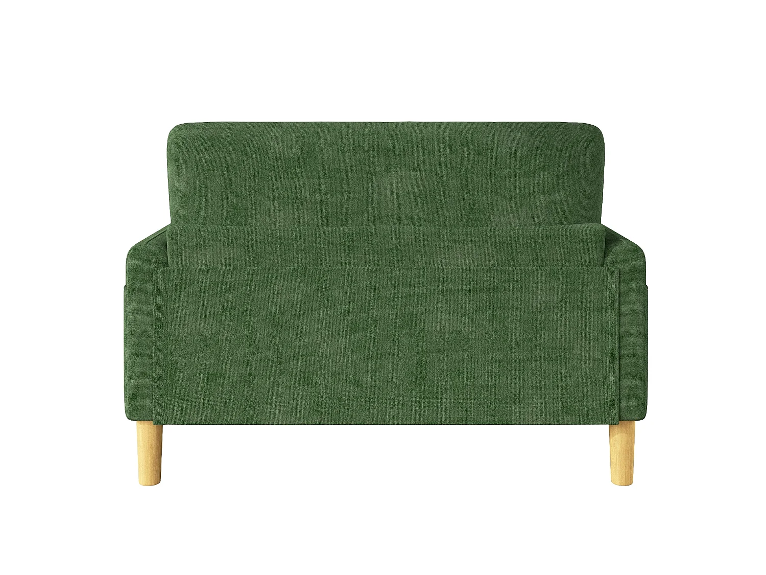 Canapé 2 places petite en tissu chenille avec coussins - Vert