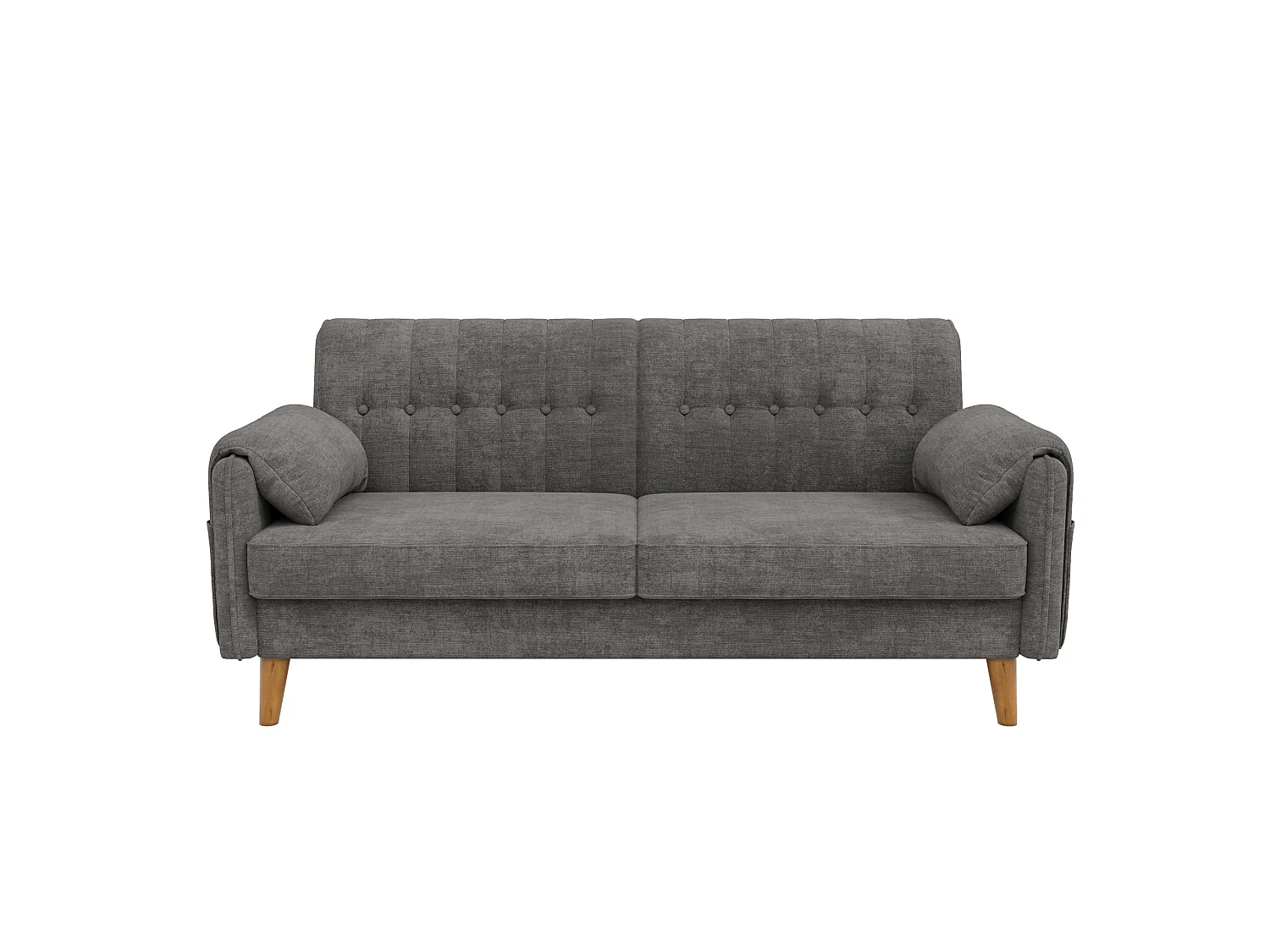 2-zits chenillebank (161,5 cm) met zijvakken - Lichtgrijs